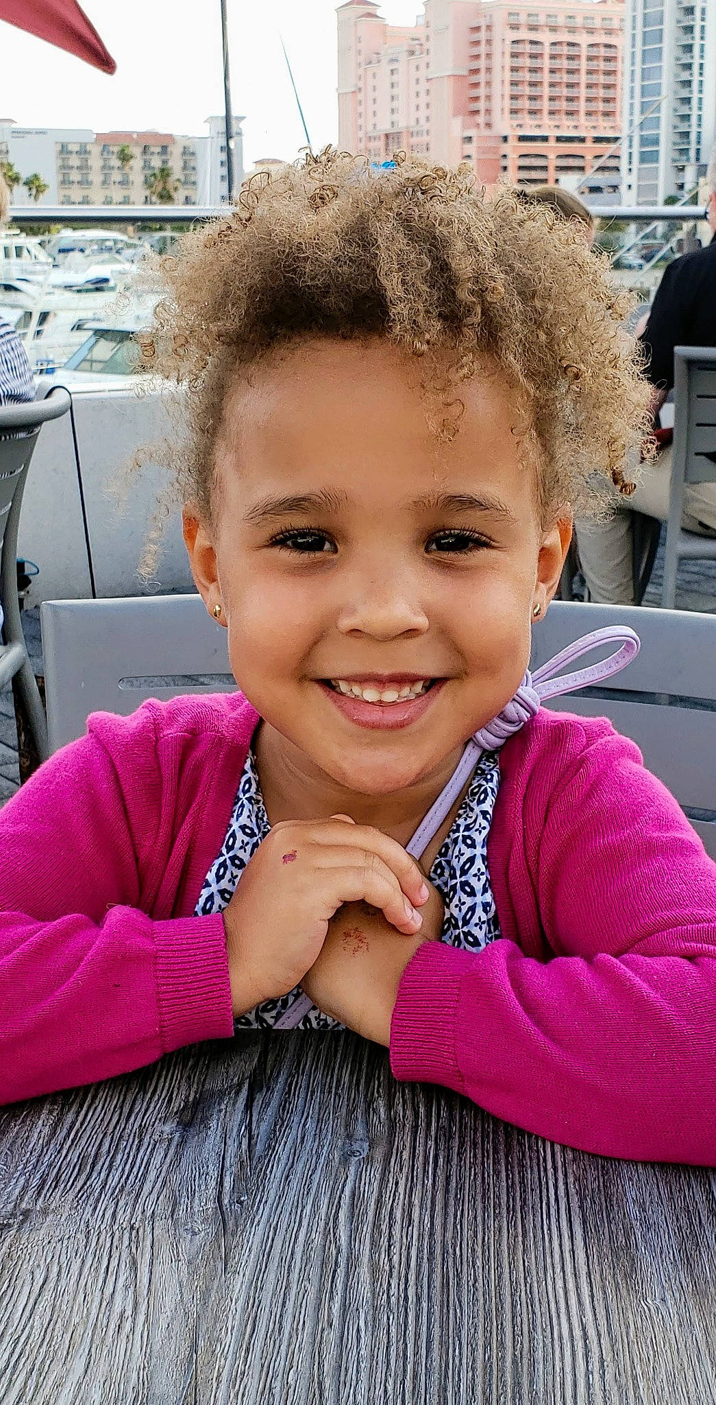 Selah is registered to the contest to win money with this photo: afro, beauty, cheek, child, cool, eyebrow, fun, gesture, happy, iris, joy, leisure, lip, nose, people, person, pink, skin, sleeve, smile