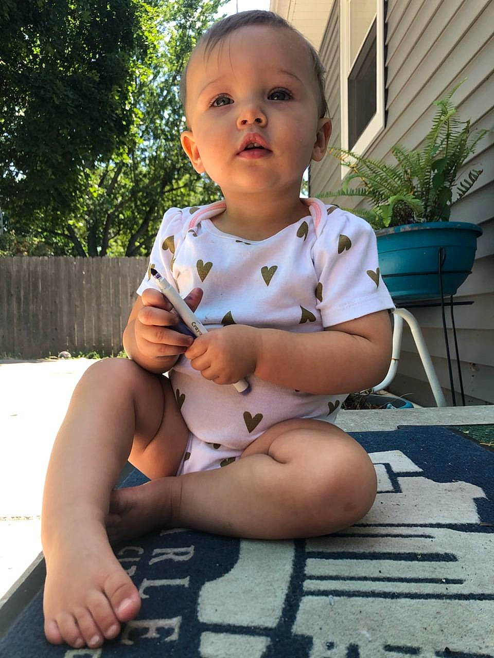 Nayeli joined the competition — help win amazing prizes! baby, baby_toddler_clothing, child, leg, person, sitting, toddler