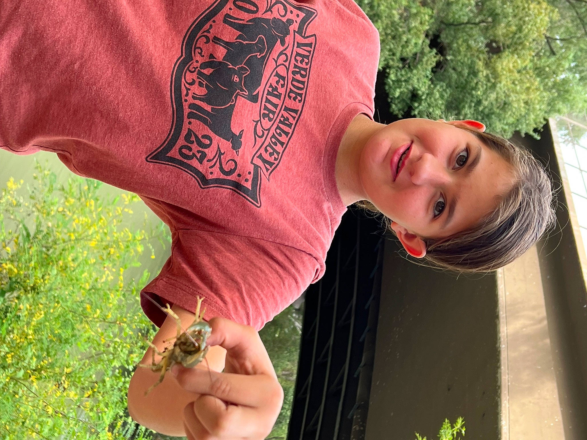 Emily joined the competition — help win amazing prizes! child, cool, eyewear, fun, grass, grassland, happy, hat, joy, leisure, nail, pattern, people_in_nature, person, plant, portrait_photography, red, sleeve, smile, soil