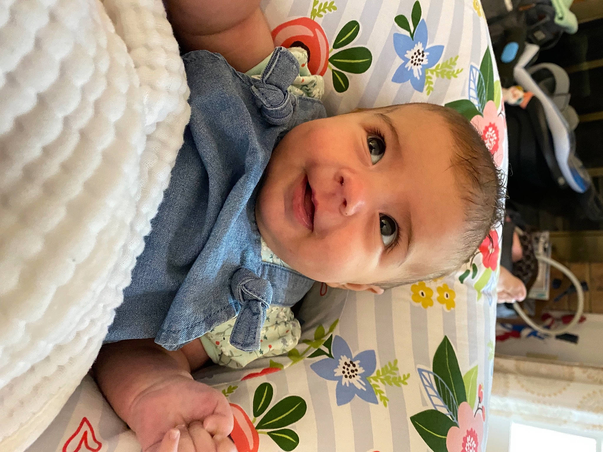 Margot joined the competition — help win amazing prizes! baby, baby_toddler_clothing, cheek, comfort, eye, facial_expression, finger, happy, headgear, iris, lip, nose, organ, person, product, skin, sleeve, smile, textile, toddler