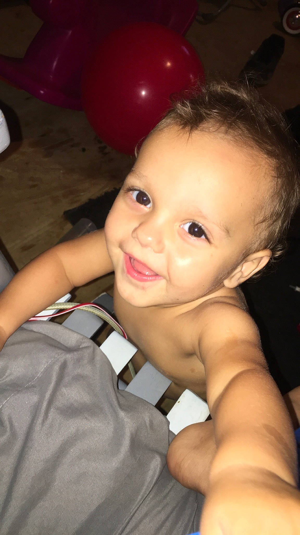 Landry is registered to the contest to win money with this photo: cheek, child, chin, ear, eye, face, finger, forehead, fun, head, lip, mouth, nose, person, skin, smile, thumb, toddler