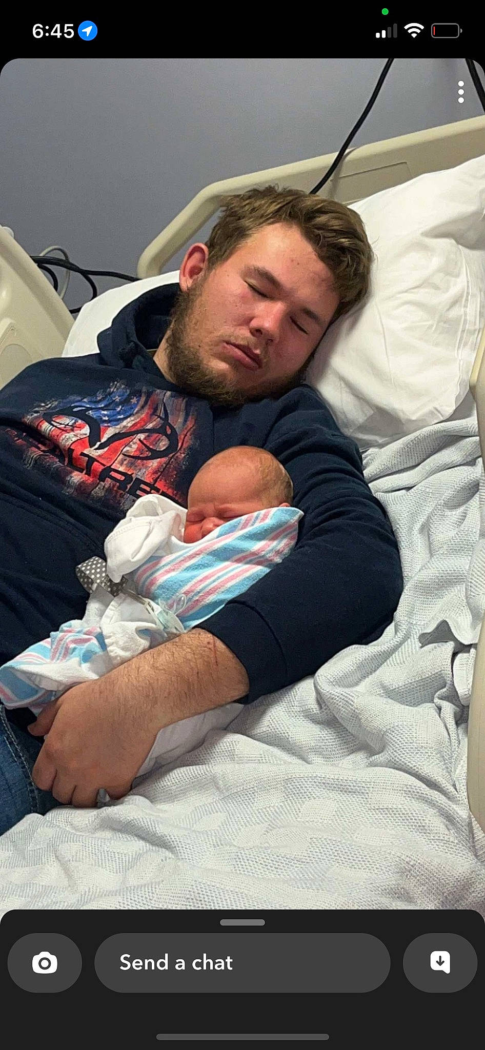 Kyler joined the competition — help win amazing prizes! abdomen, baby, baby_products, baby_sleeping, beard, bedding, bedtime, child, comfort, couch, elbow, lap, linens, nap, person, room, sitting, sleep, t_shirt, thigh