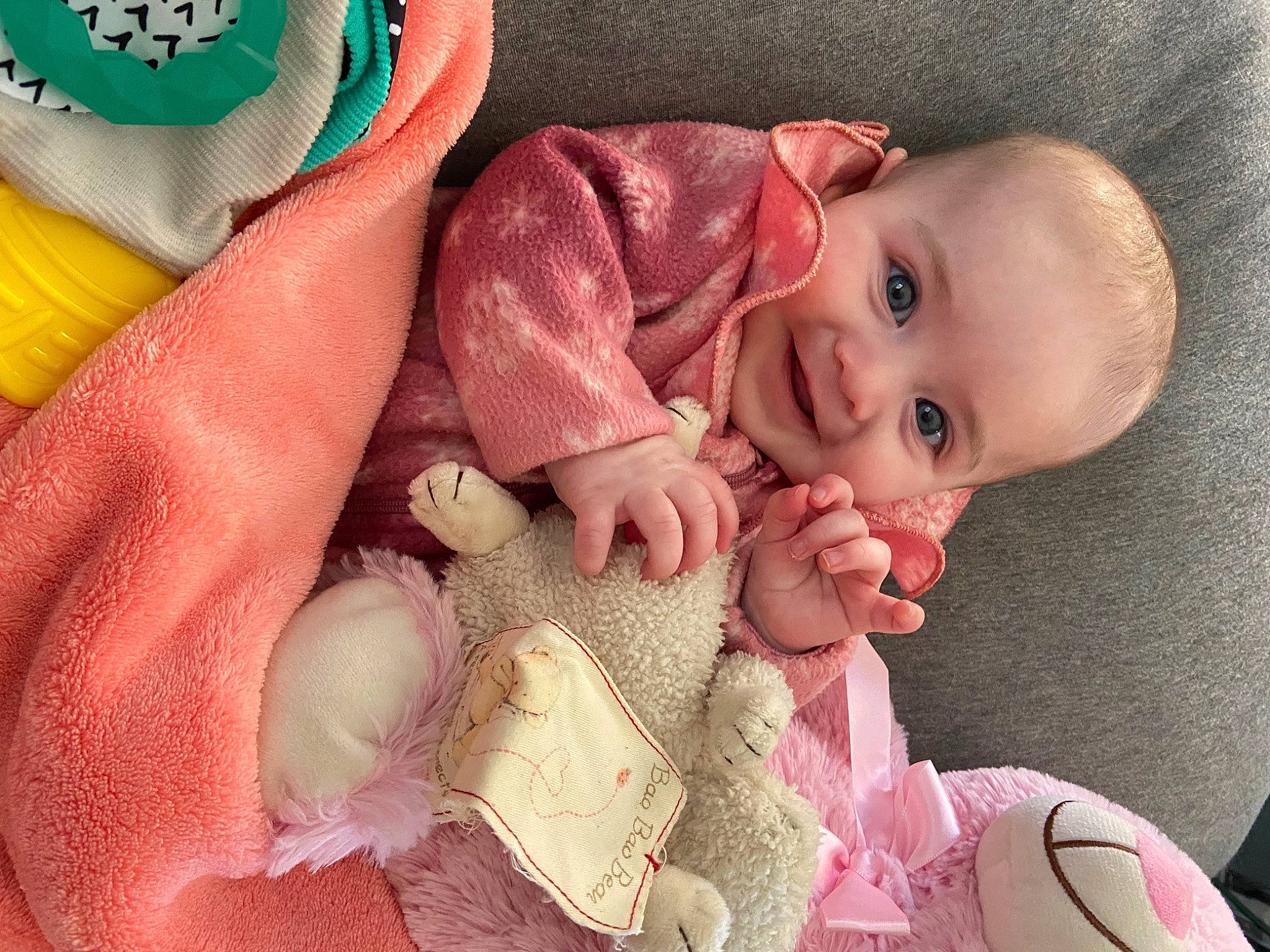 Lennon is registered to the contest to win money with this photo: arm, baby, baby_sleeping, baby_toddler_clothing, cheek, comfort, ear, eye, finger, hand, headgear, iris, joy, lip, mouth, nose, person, pink, product, skin