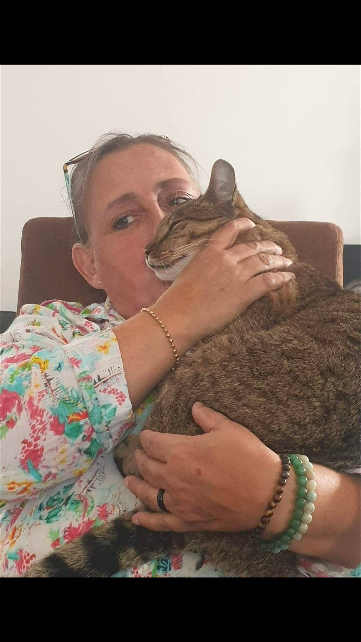 Moutchacho participe au concours pour gagner de l'argent avec cette photo : arm, carnivore, cat, child, comfort, domestic_short_haired_cat, fawn, felidae, finger, gesture, hand, jewellery, nail, shoulder, sitting, skin, small_to_medium_sized_cats, textile, whiskers, wrist