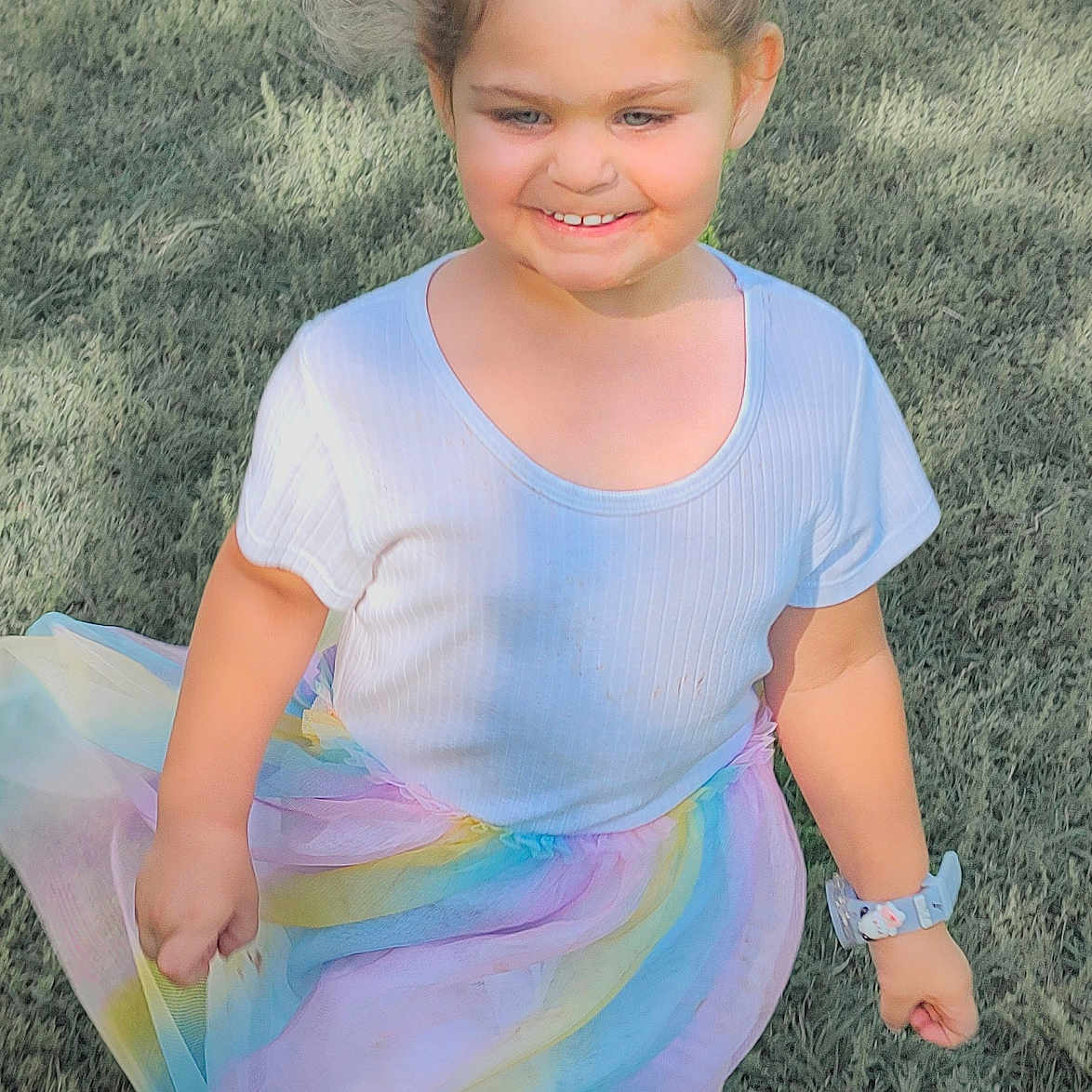 Riahlee joined the competition — help win amazing prizes! bodypart, child, clothing, dress, face, female, girl, grass, happy, head, mouth, person, photography, plant, portrait, skirt, sleeve, smile, t_shirt, teeth