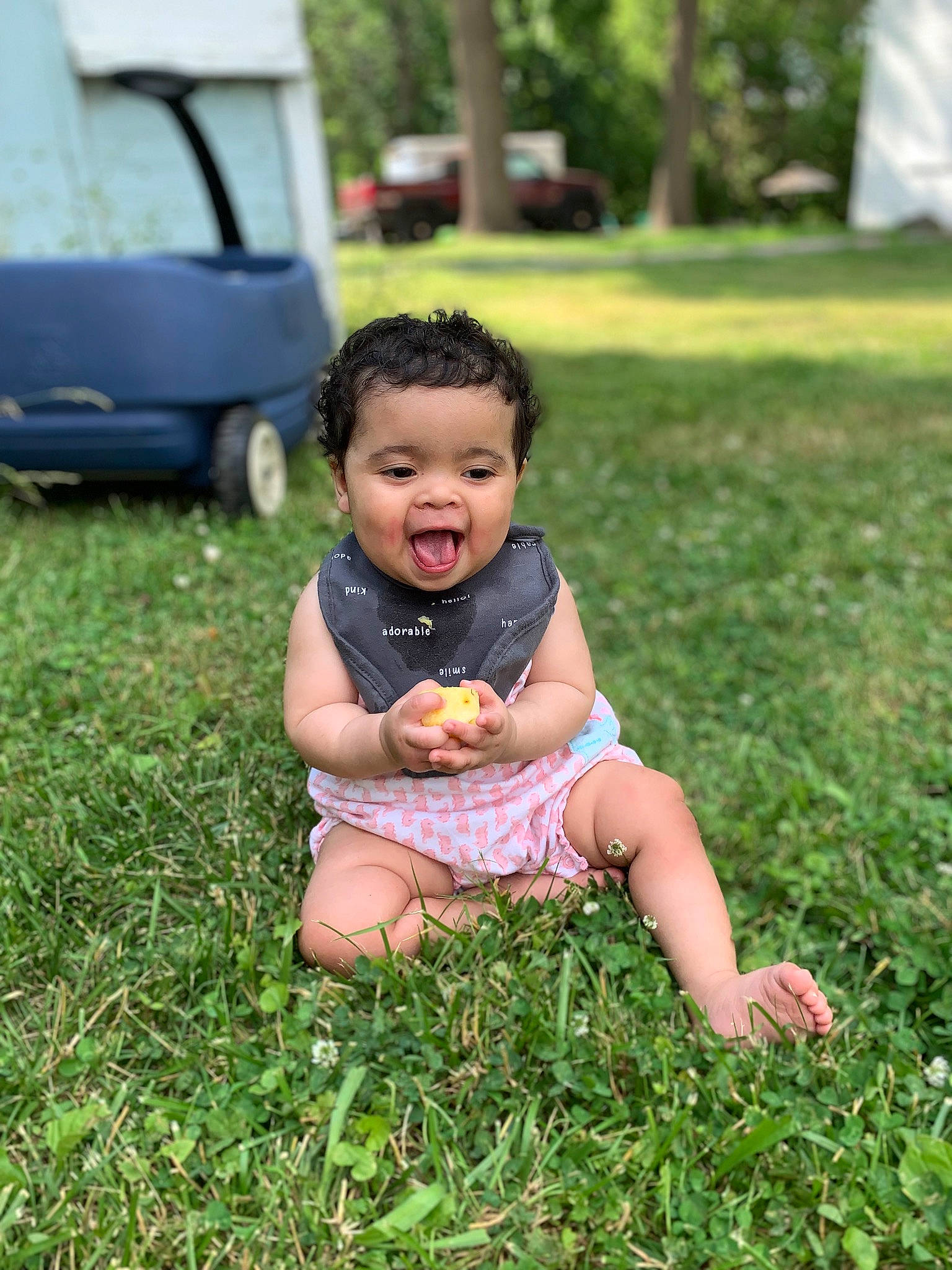 Serenity joined the competition — help win amazing prizes! baby, baby_toddler_clothing, dress, eye, fun, grass, grass_family, happy, lawn, leaf, leg, leisure, meadow, people_in_nature, person, plant, recreation, smile, toddler, tree