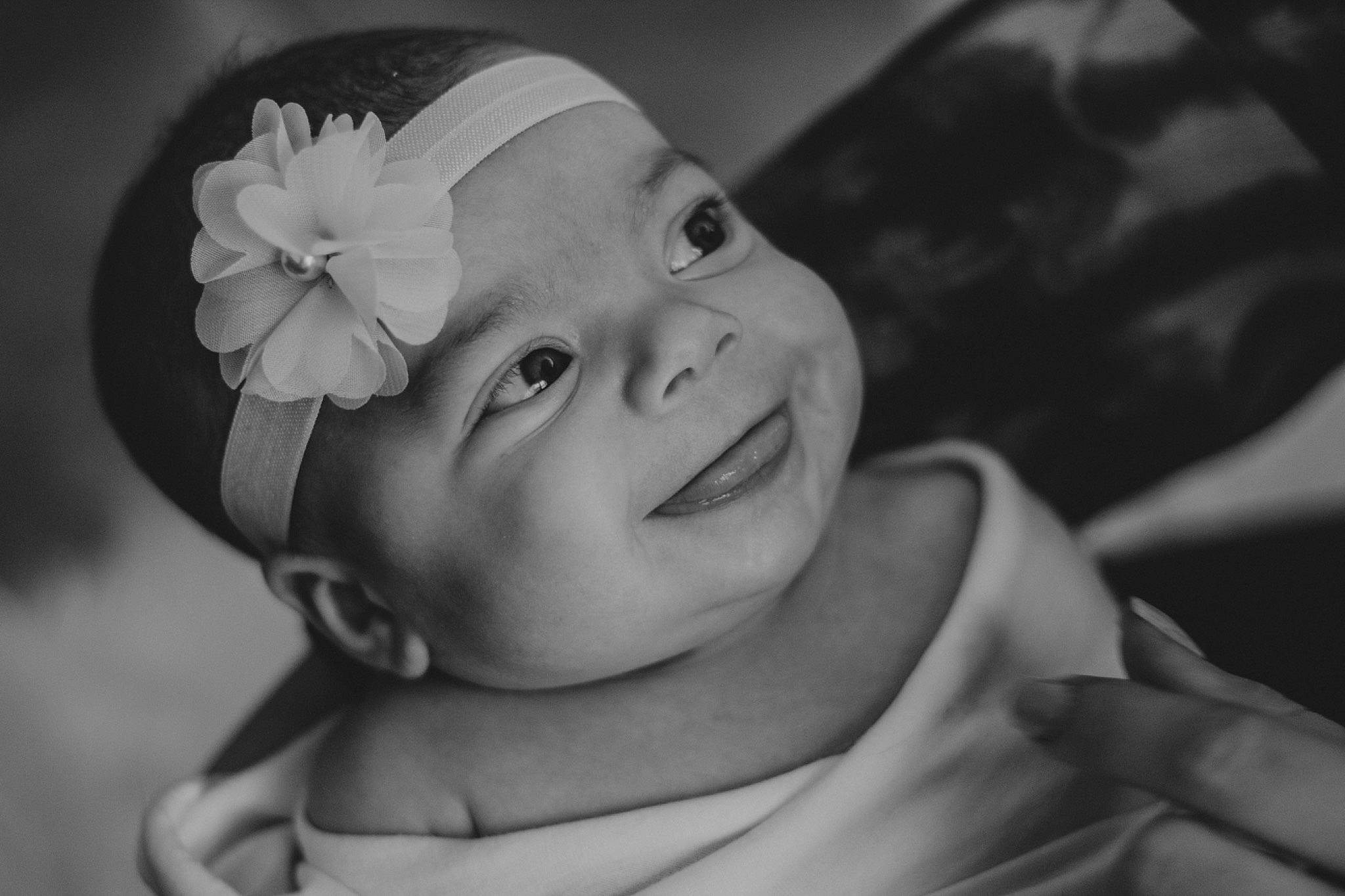 Rylei is registered to the contest to win money with this photo: baby, black, black_and_white, cheek, child, eye, face, facial_expression, happy, headgear, monochrome, monochrome_photography, nose, people, person, photograph, photography, skin, smile, toddler