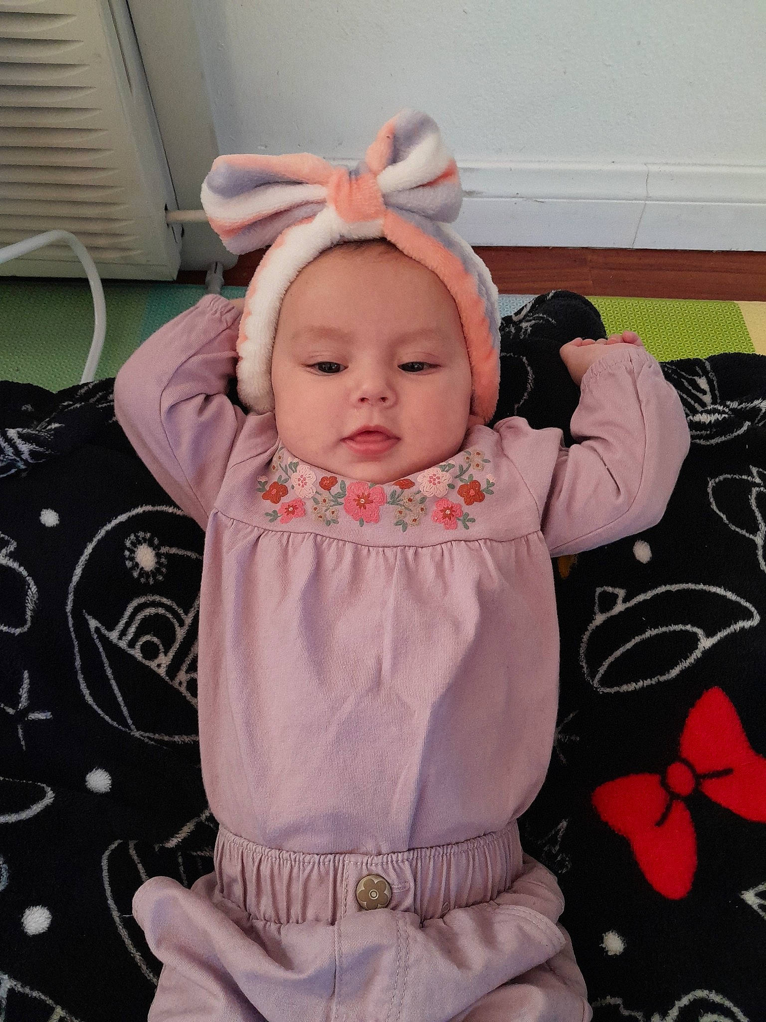 Nevaeh joined the competition — help win amazing prizes! baby, baby_products, baby_toddler_clothing, cheek, child, day_dress, dress, face, fashion_accessory, formal_wear, happy, linens, magenta, outerwear, pattern, person, pink, skin, sleeve, toddler