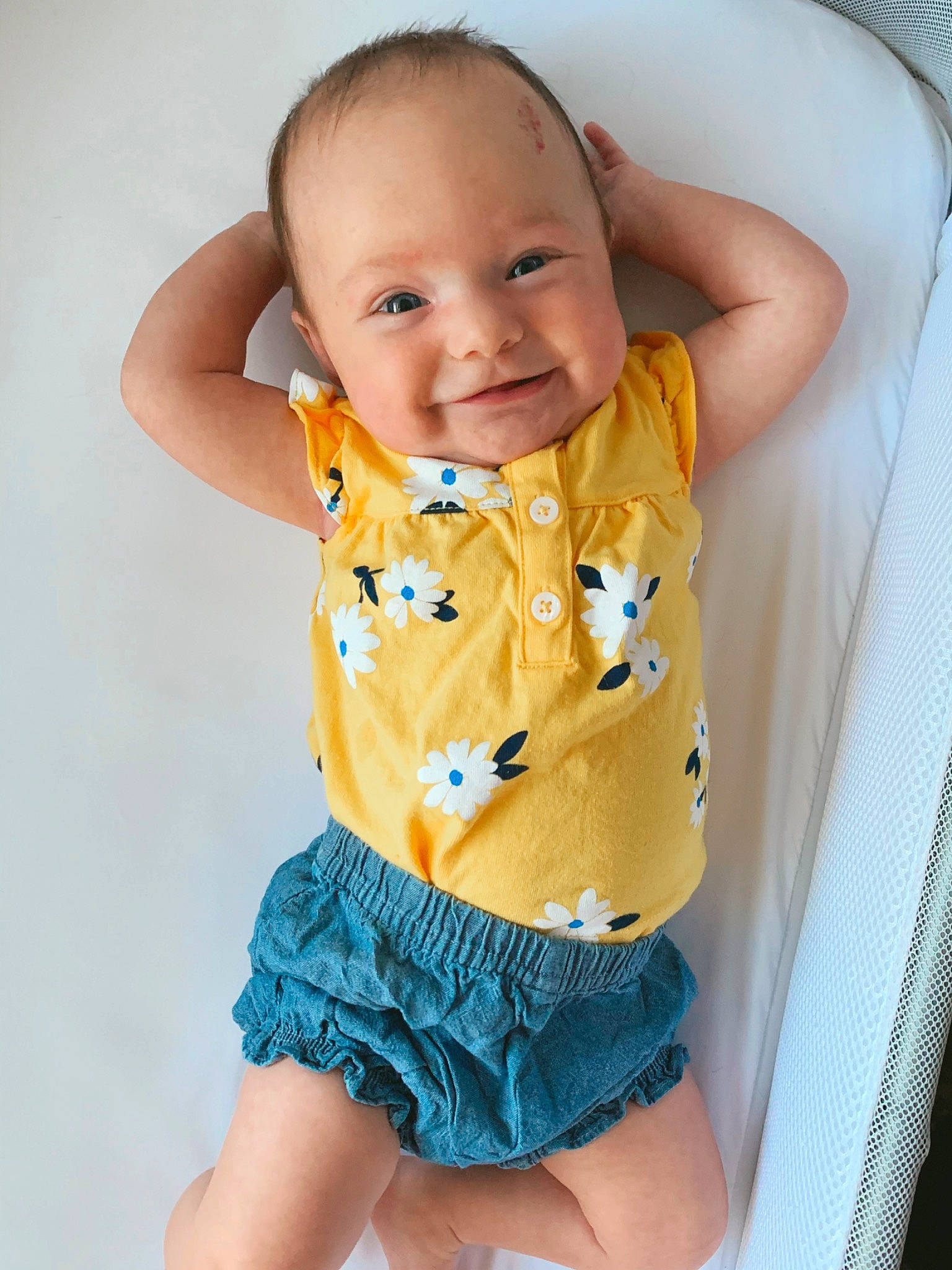 Rowan joined the competition — help win amazing prizes! abdomen, baby, baby_products, baby_toddler_clothing, child, child_model, joy, person, product, skin, sleeve, stomach, textile, toddler, yellow