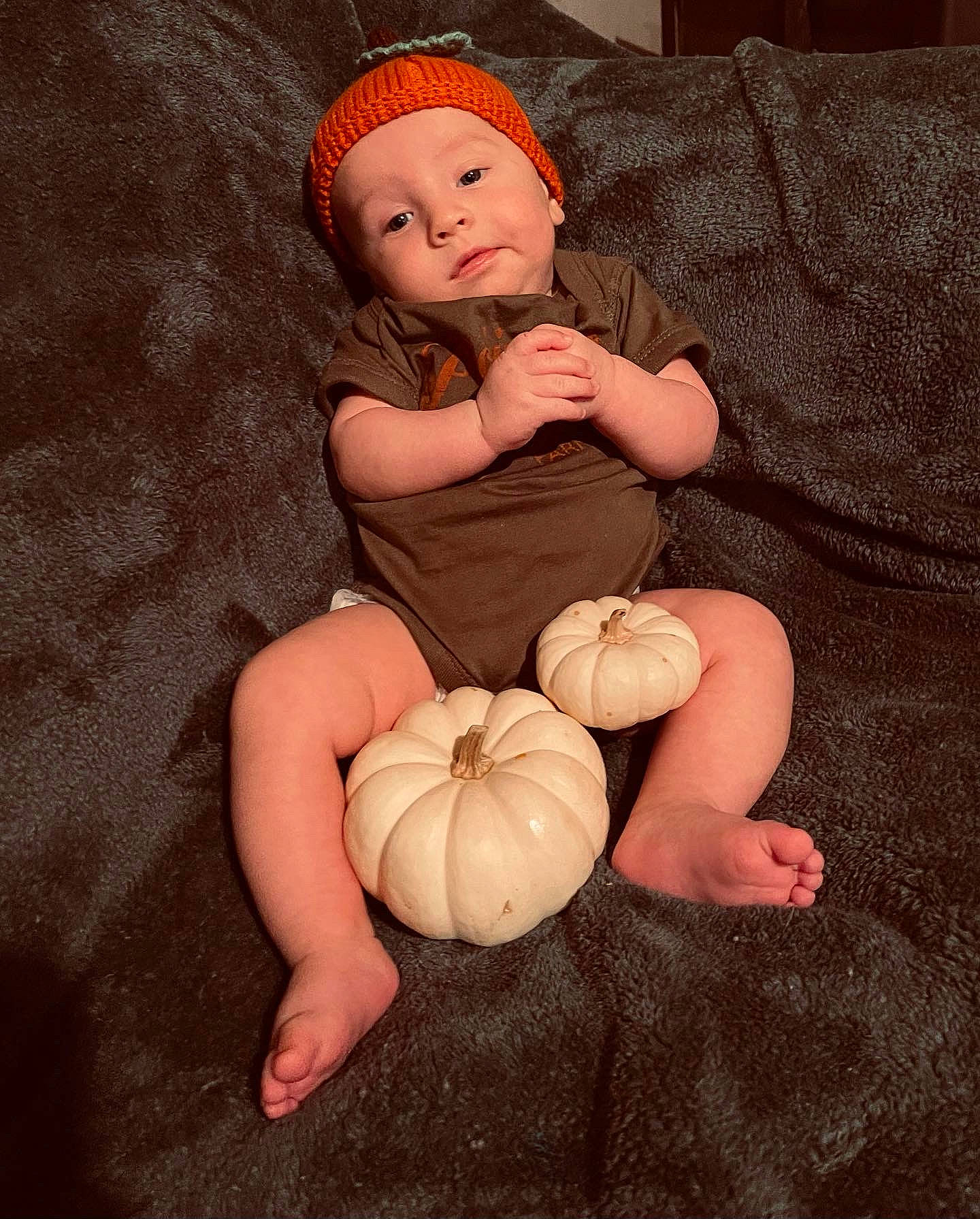 Elijah joined the competition — help win amazing prizes! arm, baby, baby_toddler_clothing, beauty, calabaza, cheek, comfort, eye, face, finger, flash_photography, foot, head, headwear, human_body, human_leg, mouth, person, plant, pumpkin