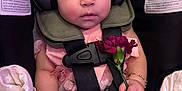 Augustina joined the competition — help win amazing prizes! baby, sleeping, pink_bow, headphones, flower, car_seat, blanket, star_pattern, child, infant, bracelet, cute, peaceful, toddler, safety_harness, soft_lighting, closeup, indoor, portrait, resting
