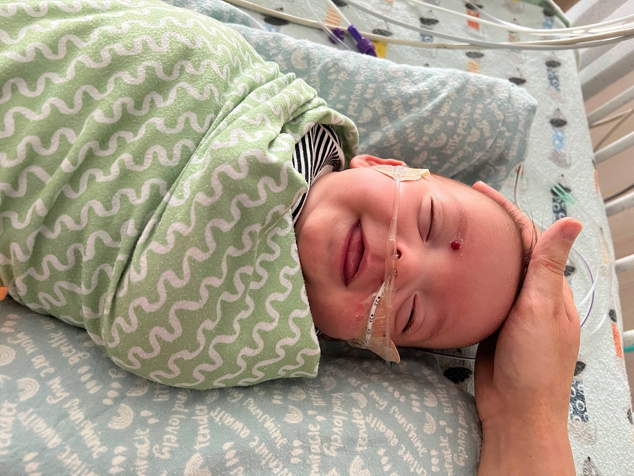 Desmond joined the competition — help win amazing prizes! baby, baby_sleeping, bed, bed_sheet, bedding, bedroom, bedtime, child, comfort, couch, happy, leisure, linens, nap, pattern, person, room, sleep, smile, textile