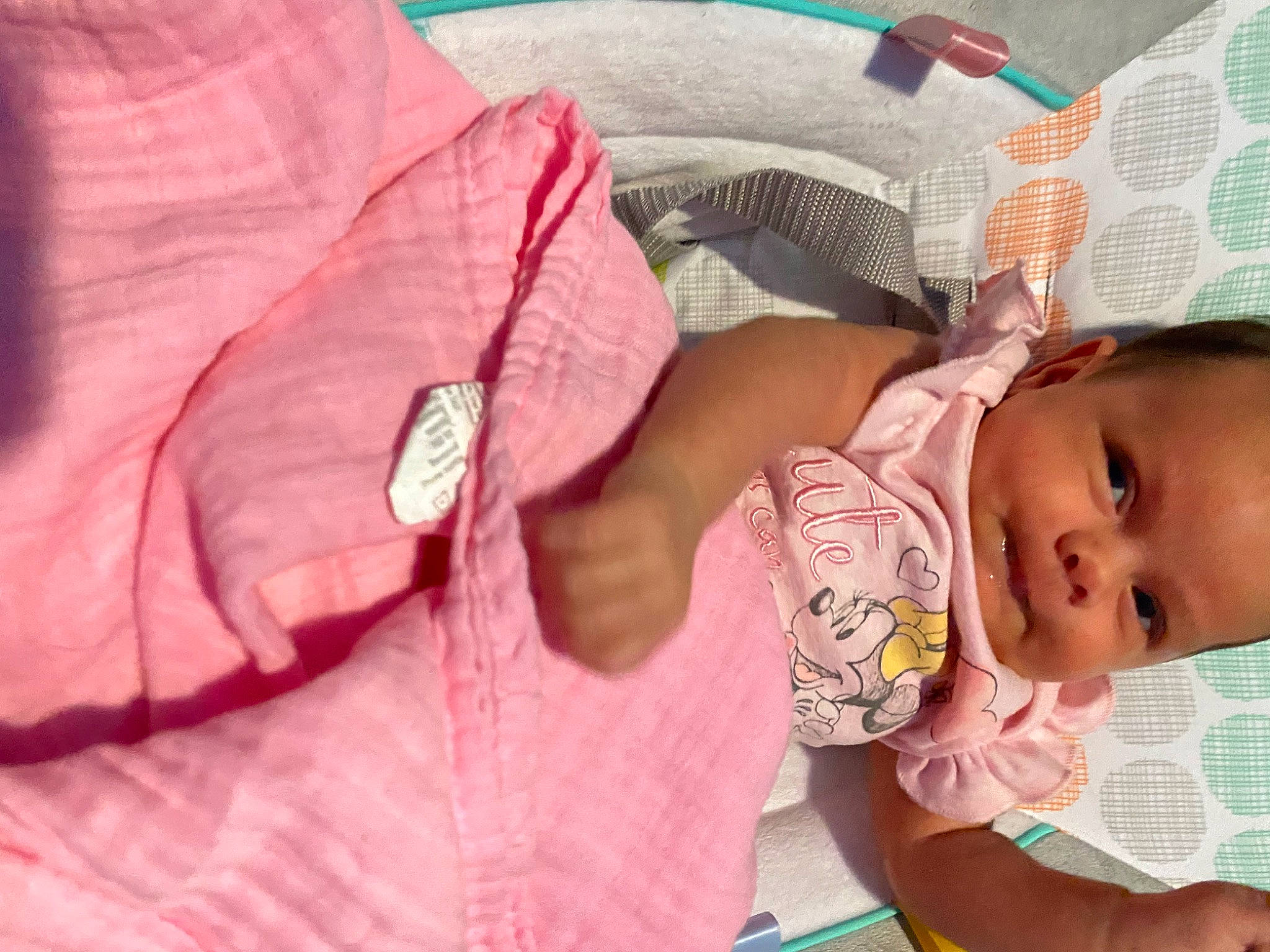 Khalani is registered to the contest to win money with this photo: baby, baby_products, baby_sleeping, baby_toddler_clothing, bedtime, cheek, child, close_up, comfort, infant_bed, linens, lip, magenta, nose, person, pink, skin, sleeve, textile, toddler