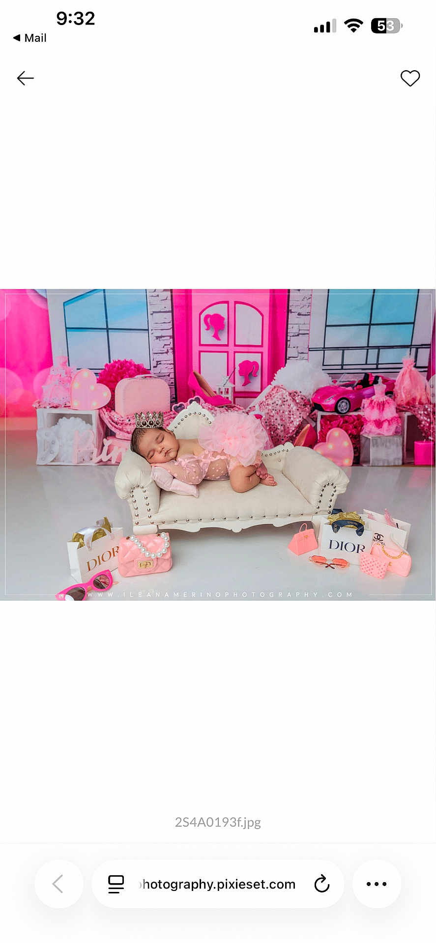 Vihana is registered to the contest to win money with this photo: baby, sleeping, sofa, pink, crown, toy, miniature, designer_bags, decor, background, cute, child, portrait, indoor, soft_lighting, fashion, playful, resting, props, photography