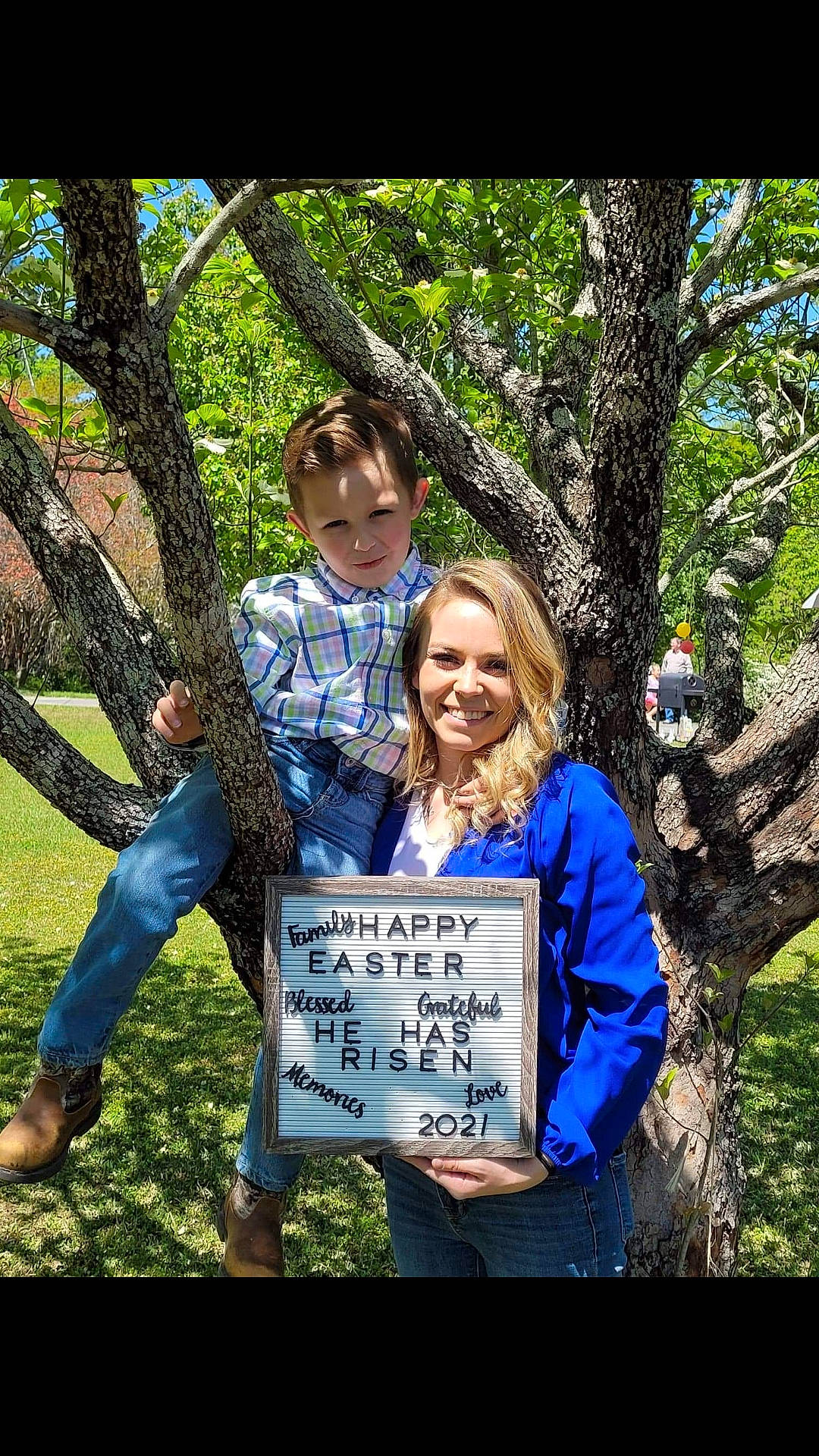 Kayson joined the competition — help win amazing prizes! biome, branch, community, fun, grass, handwriting, happy, jeans, joy, leaf, leisure, natural_environment, natural_landscape, nature, people_in_nature, person, plant, smile, tree, trunk