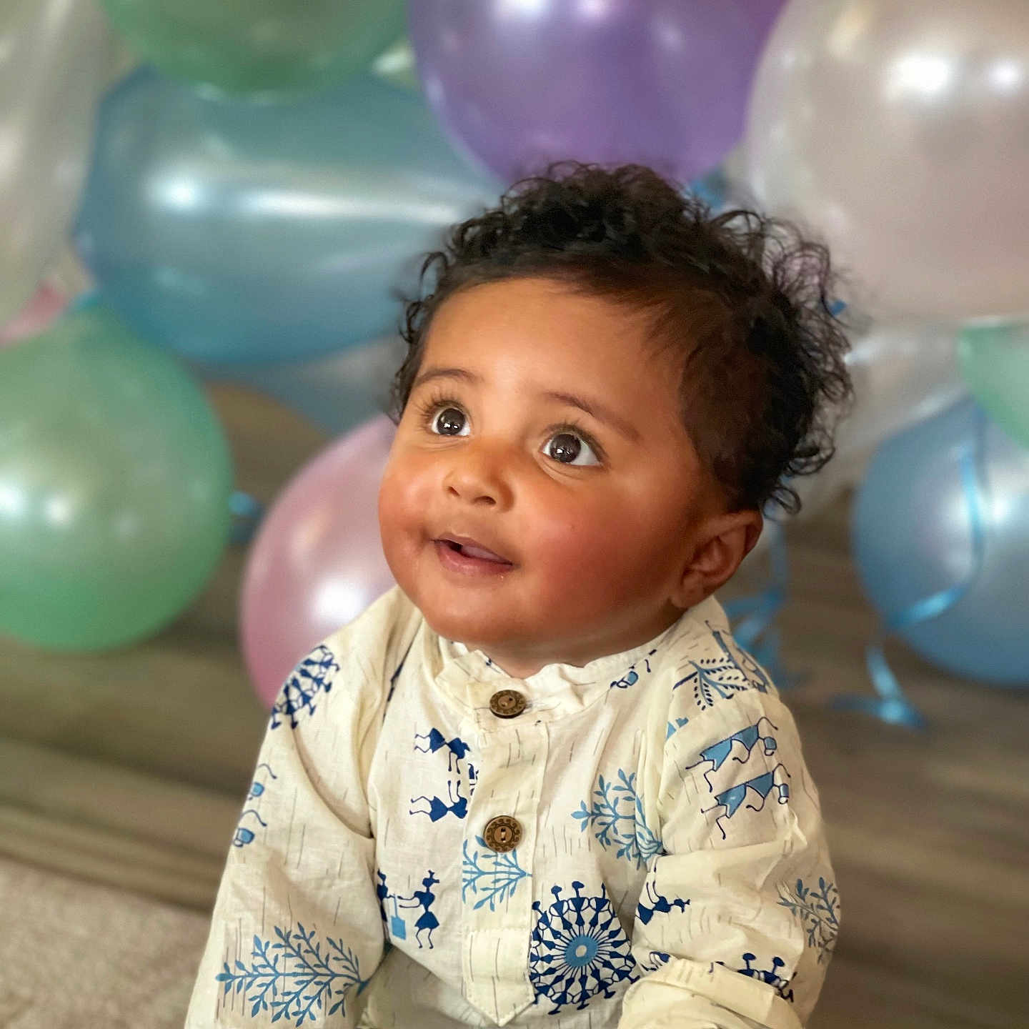Vidwan joined the competition — help win amazing prizes! accessories, baby, balloon, bodypart, clothing, crawling, dress, face, finger, hand, happy, head, people, person, photography, portrait, purple, sitting, smile, sphere