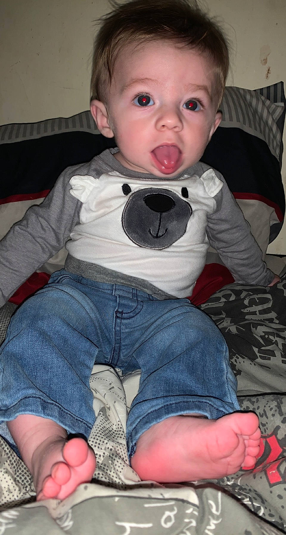 Paxton joined the competition — help win amazing prizes! baby_toddler_clothing, black, blue, cheek, clothing, comfort, eye, facial_expression, hairstyle, head, human, joint, leg, lip, mouth, nose, organ, person, skin, sleeve