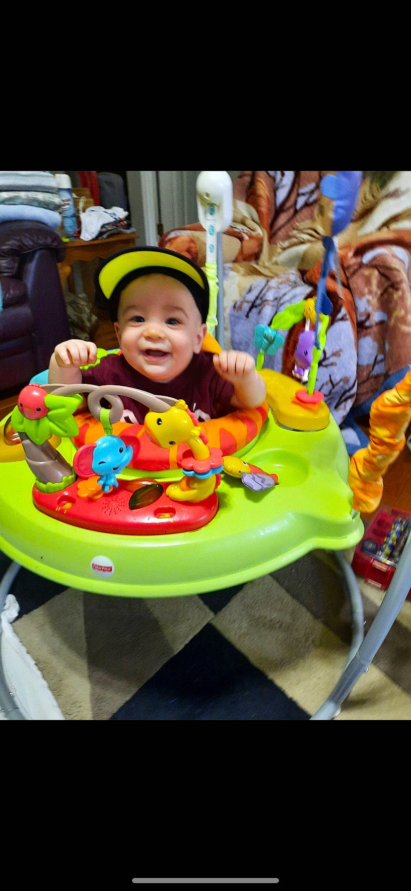 Xander joined the competition — help win amazing prizes! baby, baby_playing_with_toys, baby_products, baby_toddler_clothing, baby_toys, chair, child, event, fun, happy, leisure, person, play, recreation, room, sharing, sitting, smile, toddler, toy