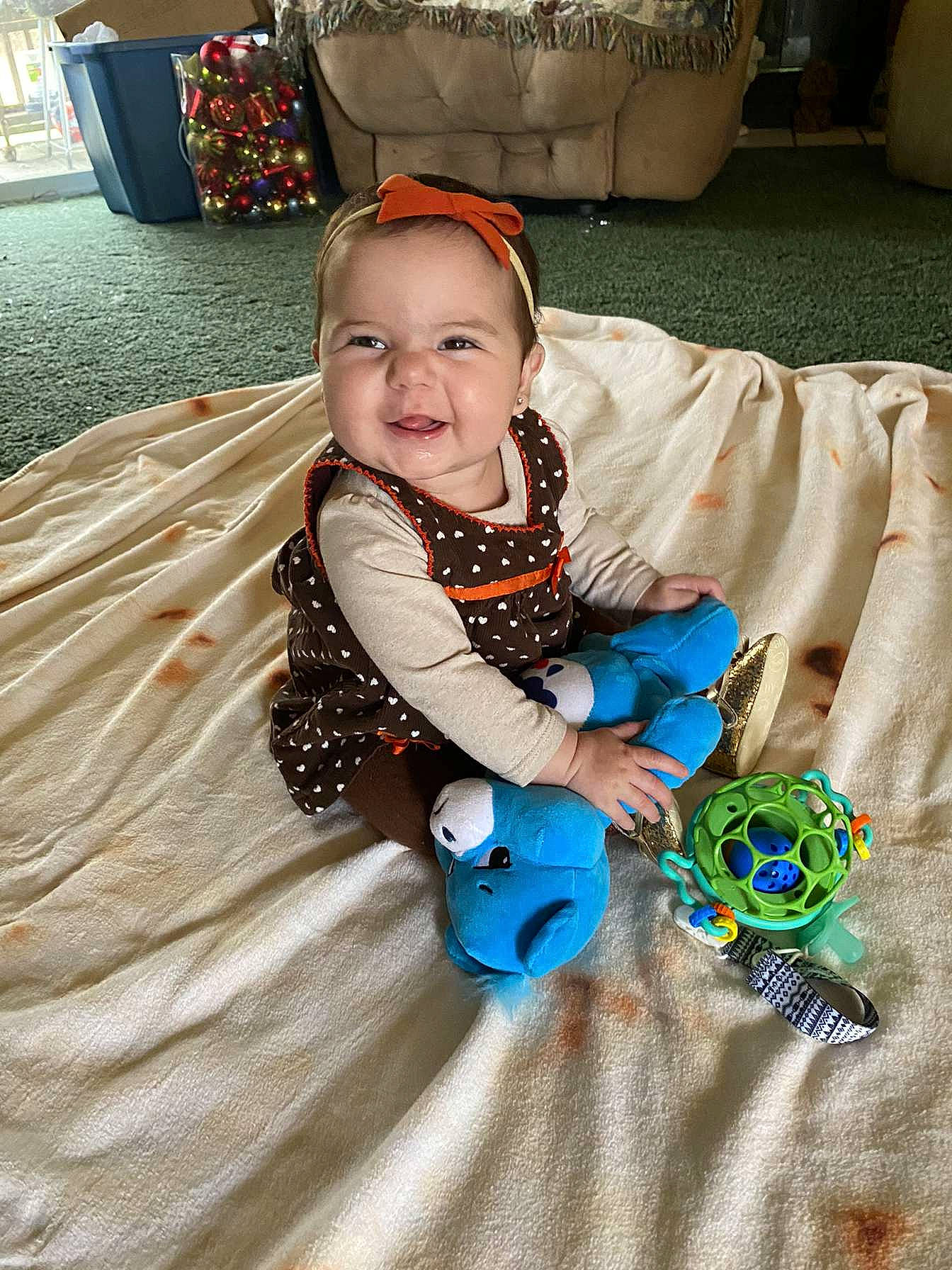 Roxanne joined the competition — help win amazing prizes! baby, baby_products, baby_toddler_clothing, child, comfort, event, eye, face, flooring, fun, happy, head, joy, pattern, person, play, room, sitting, sleeve, smile