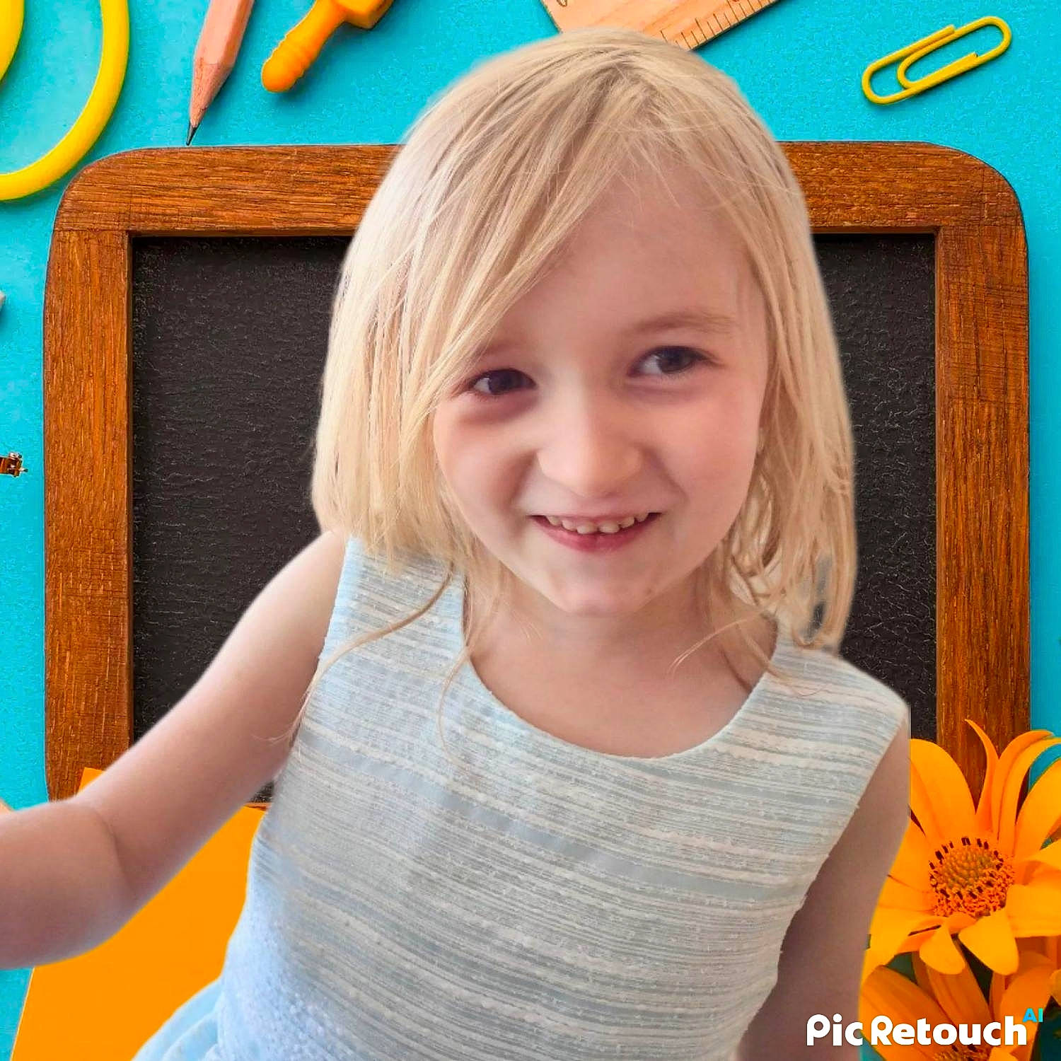 Luna joined the competition — help win amazing prizes! bangs, blond, brown_hair, child, chin, electric_blue, flower, fun, hair, hairstyle, happy, joy, leisure, organ, person, plant, play, smile, summer, t_shirt