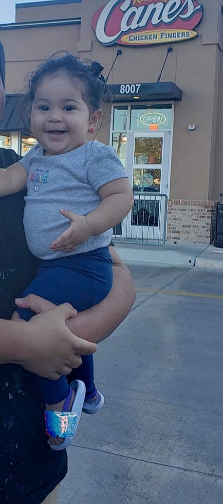 Rosalyn is registered to the contest to win money with this photo: arm, baby, child, joy, leg, person, smile, toddler