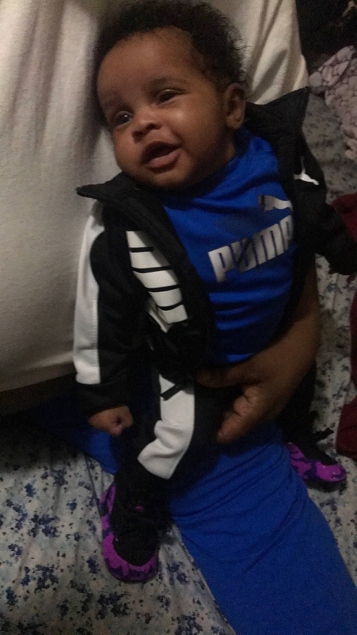 Asiah joined the competition — help win amazing prizes! baby, blue, cheek, child, cool, facial_expression, nose, outerwear, people, person, play, skin, smile, toddler