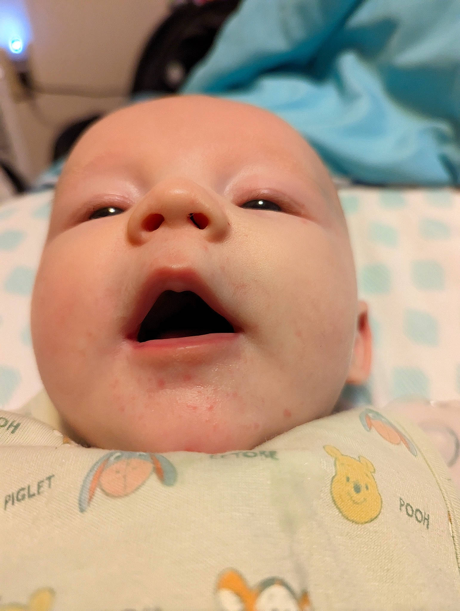 Flynn is registered to the contest to win money with this photo: baby, cheek, chin, eyebrow, eyelash, face, facial_expression, forehead, gesture, happy, head, human, iris, lip, mammal, mouth, neck, nose, person, skin