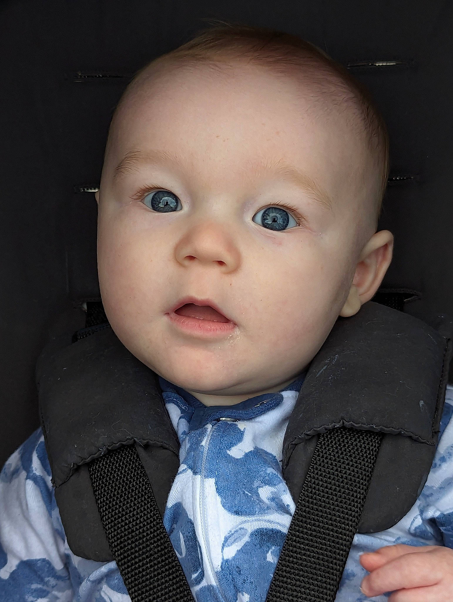 Flynn is registered to the contest to win money with this photo: baby, baby_toddler_clothing, cheek, child, chin, collar, dress_shirt, electric_blue, eyebrow, eyelash, flash_photography, iris, lip, mouth, nose, outerwear, person, skin, sleeve, tie