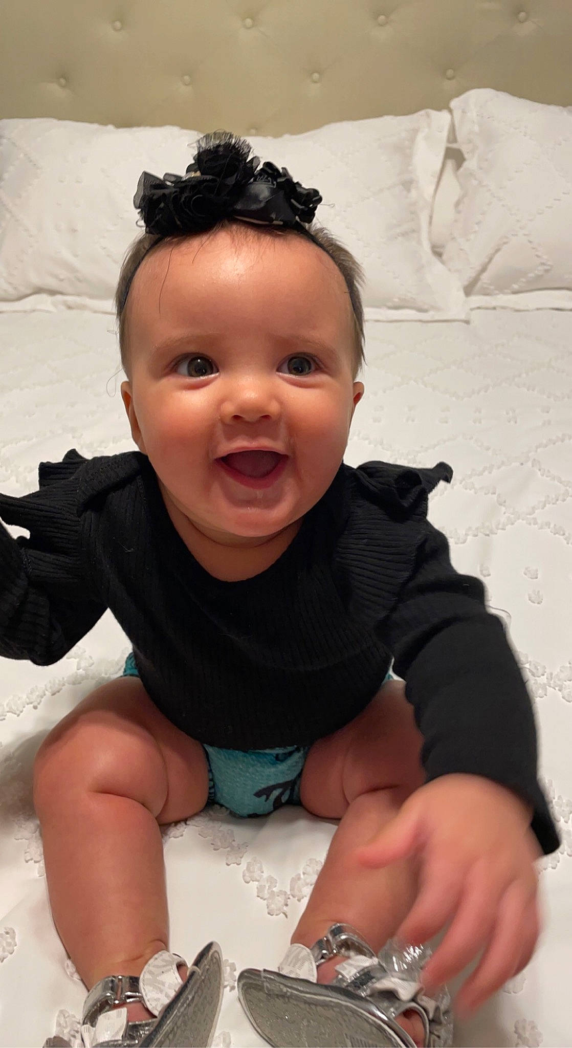 Kayslee joined the competition — help win amazing prizes! arm, baby_toddler_clothing, black, cheek, chin, comfort, eye, happy, head, leg, lip, mouth, neck, nose, person, product, skin, sleeve, smile, textile