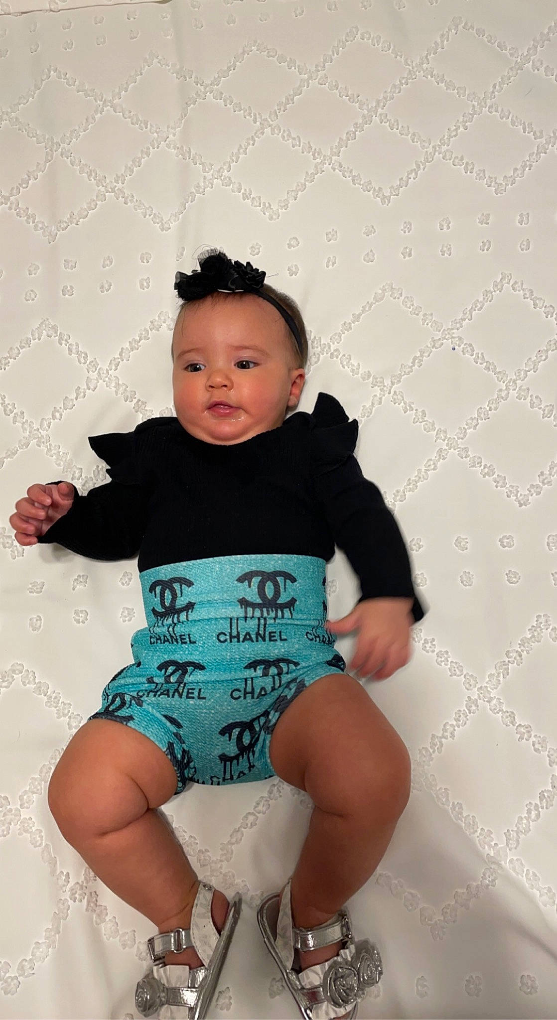 Kayslee joined the competition — help win amazing prizes! aqua, arm, baby, baby_toddler_clothing, black_hair, finger, flash_photography, happy, human_body, iris, joint, knee, leg, person, pink, sleeve, t_shirt, textile, thigh, toddler