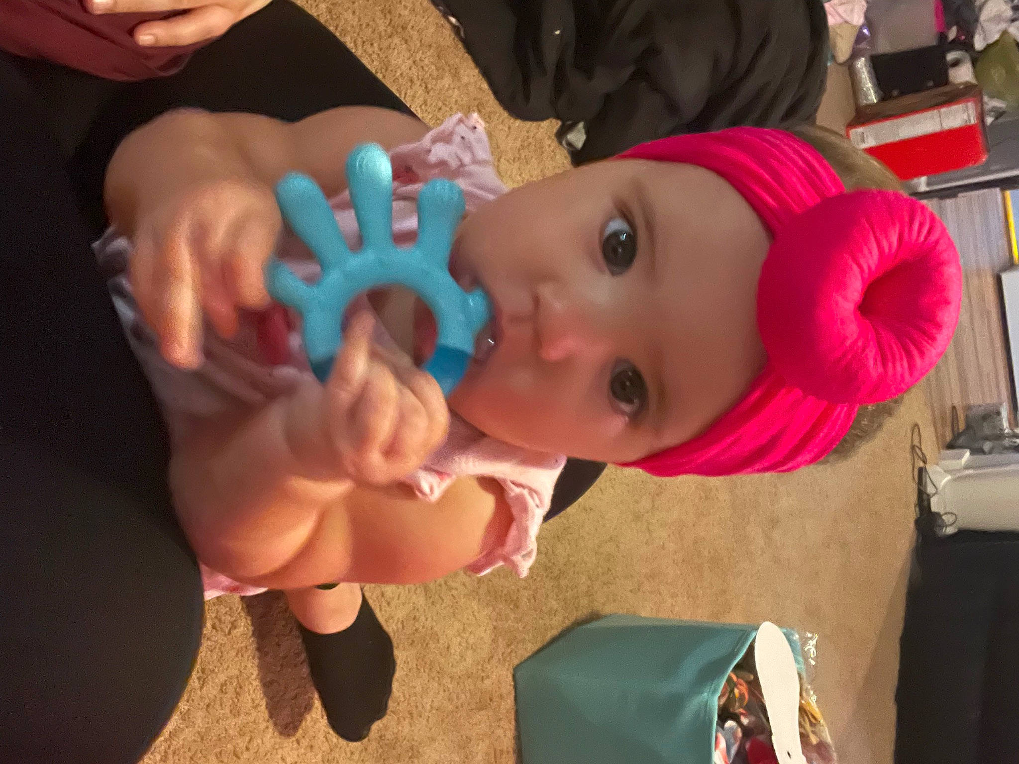 Kayslee is registered to the contest to win money with this photo: animation, baby, baby_toddler_clothing, child, costume, event, facial_expression, finger, fun, gesture, happy, hat, headwear, leisure, nail, party, party_supply, person, pink, play