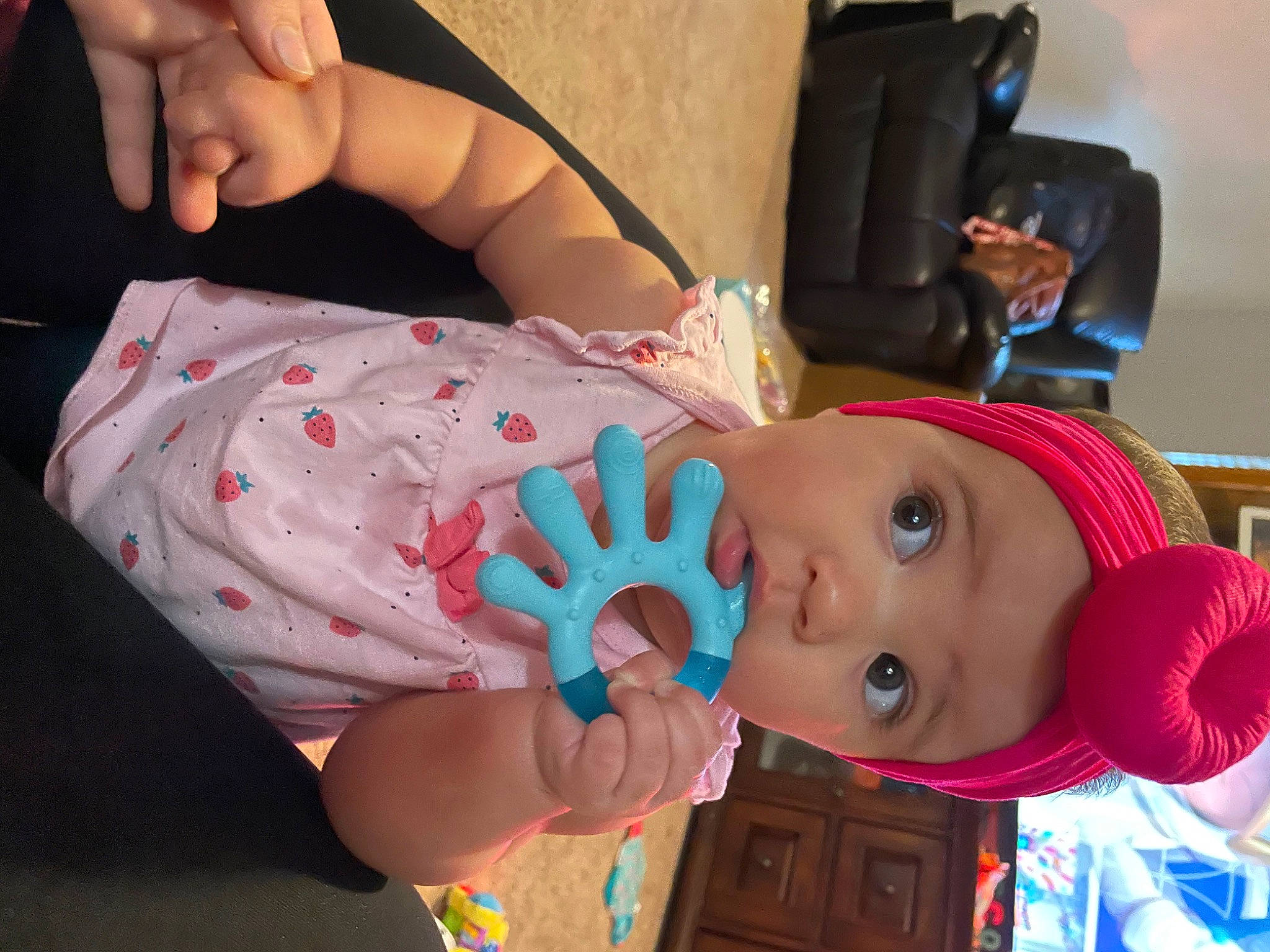 Kayslee joined the competition — help win amazing prizes! baby, baby_toddler_clothing, cheek, child, eyelash, finger, fun, hand, happy, hat, headwear, human_body, mouth, nail, person, pink, product, skin, surprise, textile