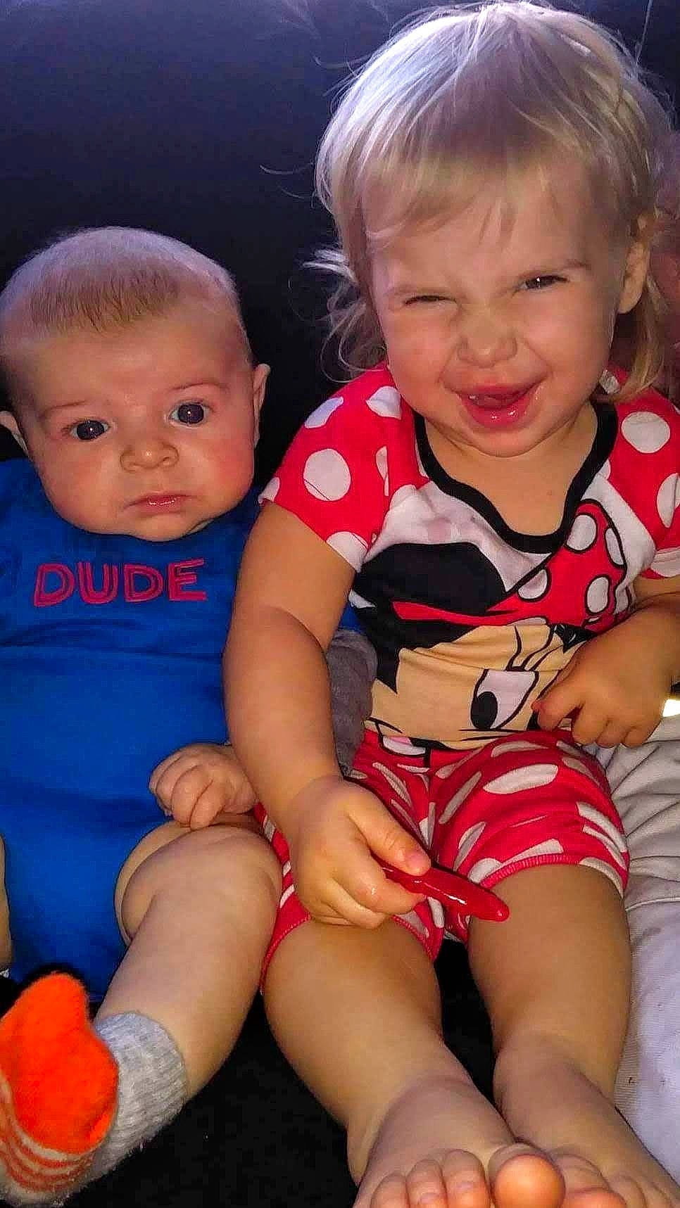 Brooklynn is registered to the contest to win money with this photo: baby, baby_toddler_clothing, cheek, chin, eye, facial_expression, finger, hairstyle, happy, head, human, human_body, iris, joy, mouth, nose, organ, person, product, skin