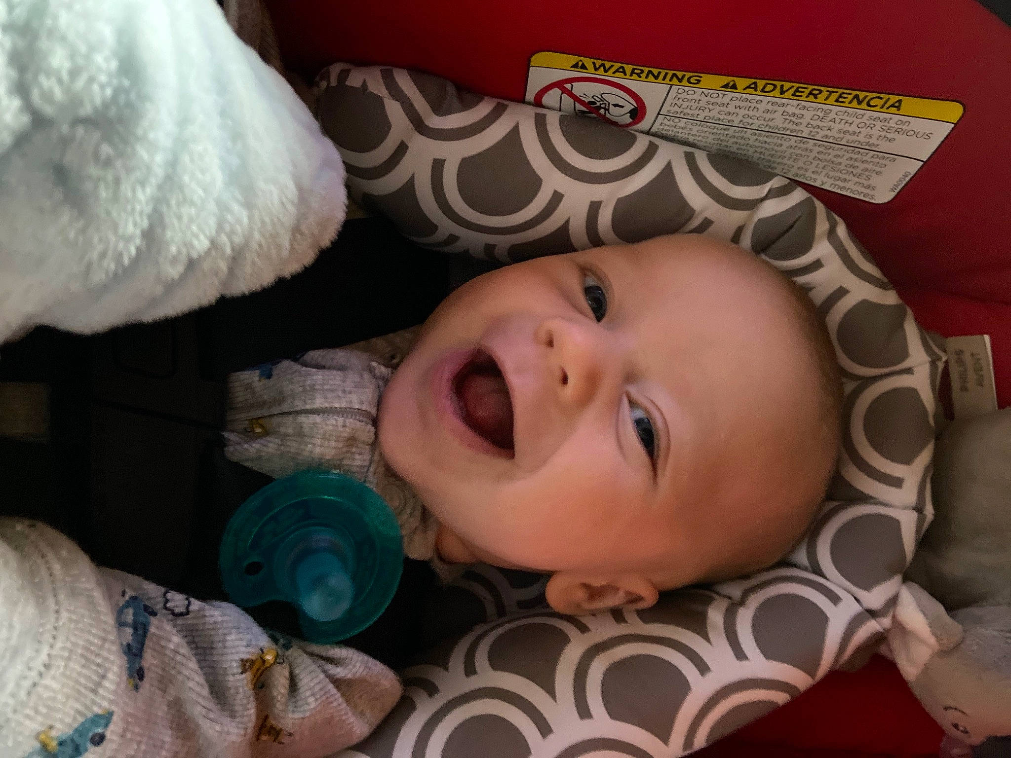 Kace is registered to the contest to win money with this photo: baby, baby_toddler_clothing, cheek, child, comfort, eye, eyebrow, eyelash, iris, linens, lip, mammal, mouth, nose, person, product, room, skin, smile, textile