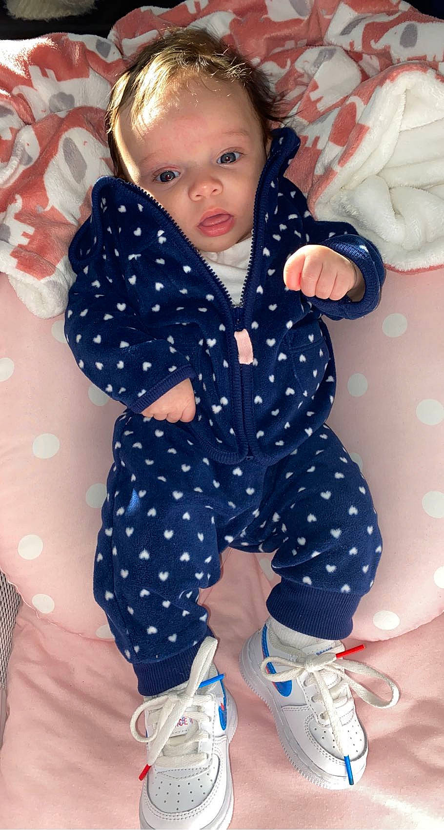 Ily joined the competition — help win amazing prizes! baby, baby_products, baby_toddler_clothing, blue, cheek, child, comfort, electric_blue, facial_expression, fun, hairstyle, happy, linens, pattern, people_in_nature, person, photograph, skin, sleeve, toddler