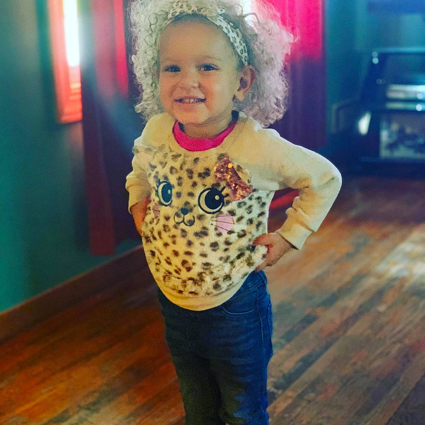 Kandyce joined the competition — help win amazing prizes! baby, child, cool, costume, dance, dress, face, facial_expression, footwear, happy, head, joy, pattern, person, shoe, sleeve, smile, sportswear, t_shirt, toddler