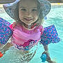 Skyla joined the competition — help win amazing prizes! child, girl, pool, water, floaties, hat, toy, smile, swimming, summer, play, outdoor, happy, cute, water_toys, splash, sunhat, pink, blue, fun