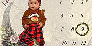 Skyla joined the competition — help win amazing prizes! baby, child, infant, headband, clothing, reindeer, plaid, milestone_blanket, floral, crescent_moon, wreath, numbers, months, sitting, portrait, cute, indoors, holiday, red, brown