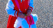 Alanee is registered to the contest to win money with this photo: baby, ball, cap, christmas, clothing, coat, costume, dress, face, festival, footwear, hat, head, jacket, person, photography, portrait, road, santaclaus, shoe