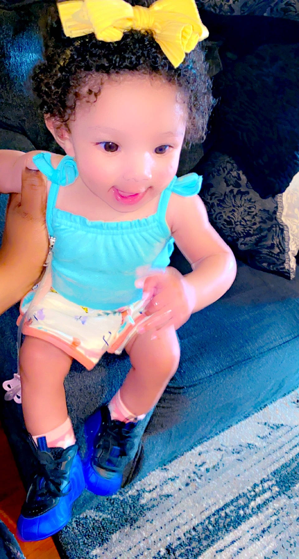 Alanee Amoraa Duren joined the competition — help win amazing prizes! azure, baby_toddler_clothing, beauty, blue, child, cool, electric_blue, eye, fashion, hairstyle, happy, joint, leg, person, pink, purple, skin, textile, thigh, toddler