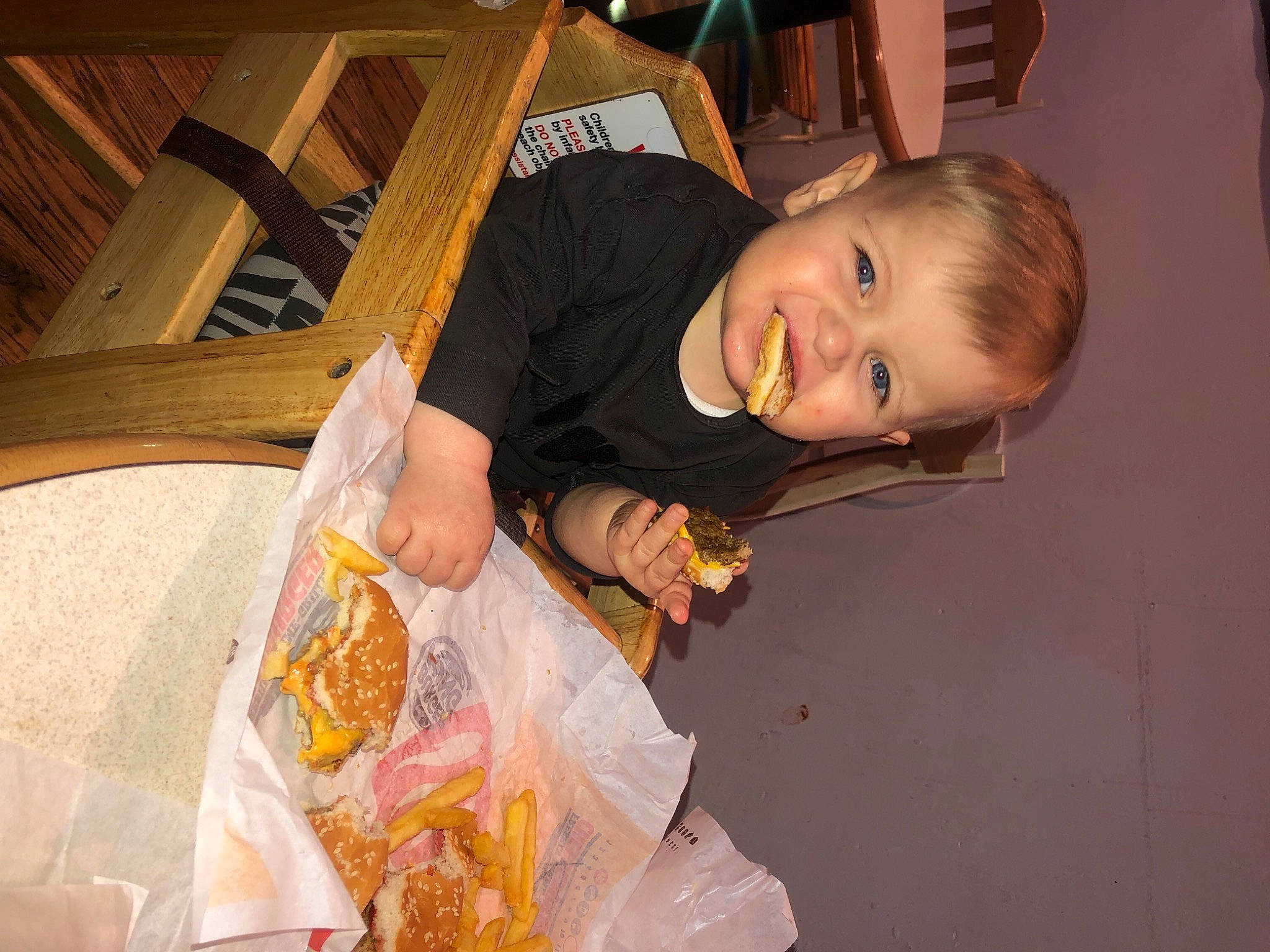 Arlo joined the competition — help win amazing prizes! baby, chair, child, comfort, event, flooring, fun, happy, hardwood, peach, person, room, sitting, skin, smile, toddler, tradition, wood