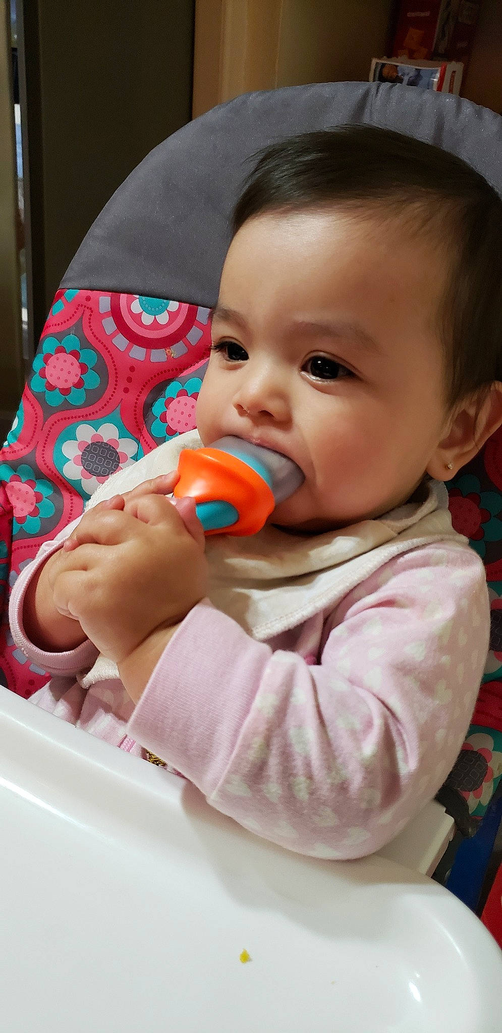 Brinlee joined the competition — help win amazing prizes! baby_food, cheek, child, eating, finger, fun, girl, infant, lip, person, product, skin, sweetness, toddler