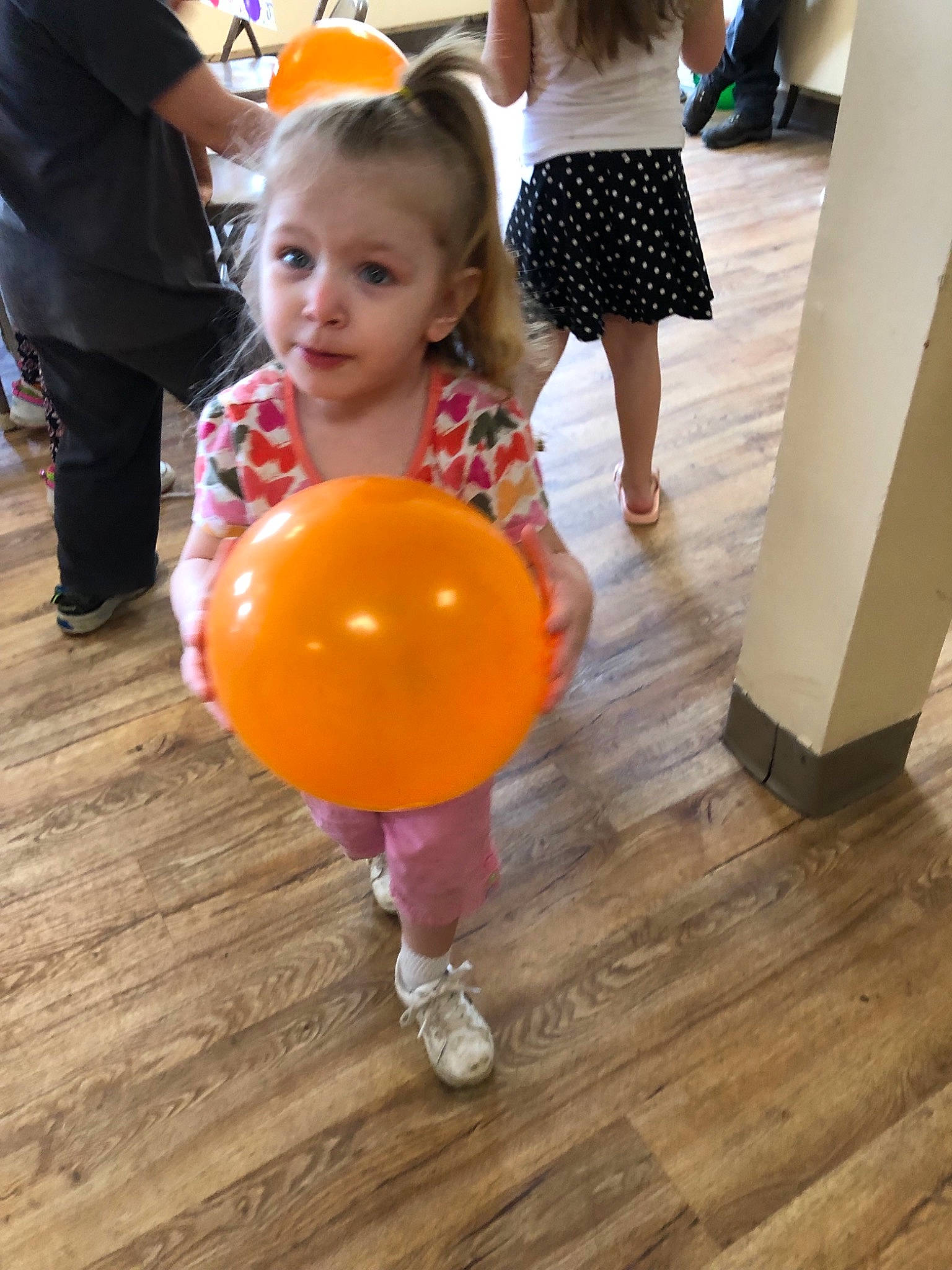 Ellieanna joined the competition — help win amazing prizes! balloon, child, fun, party, party_supply, person, play, smile, toddler, yellow