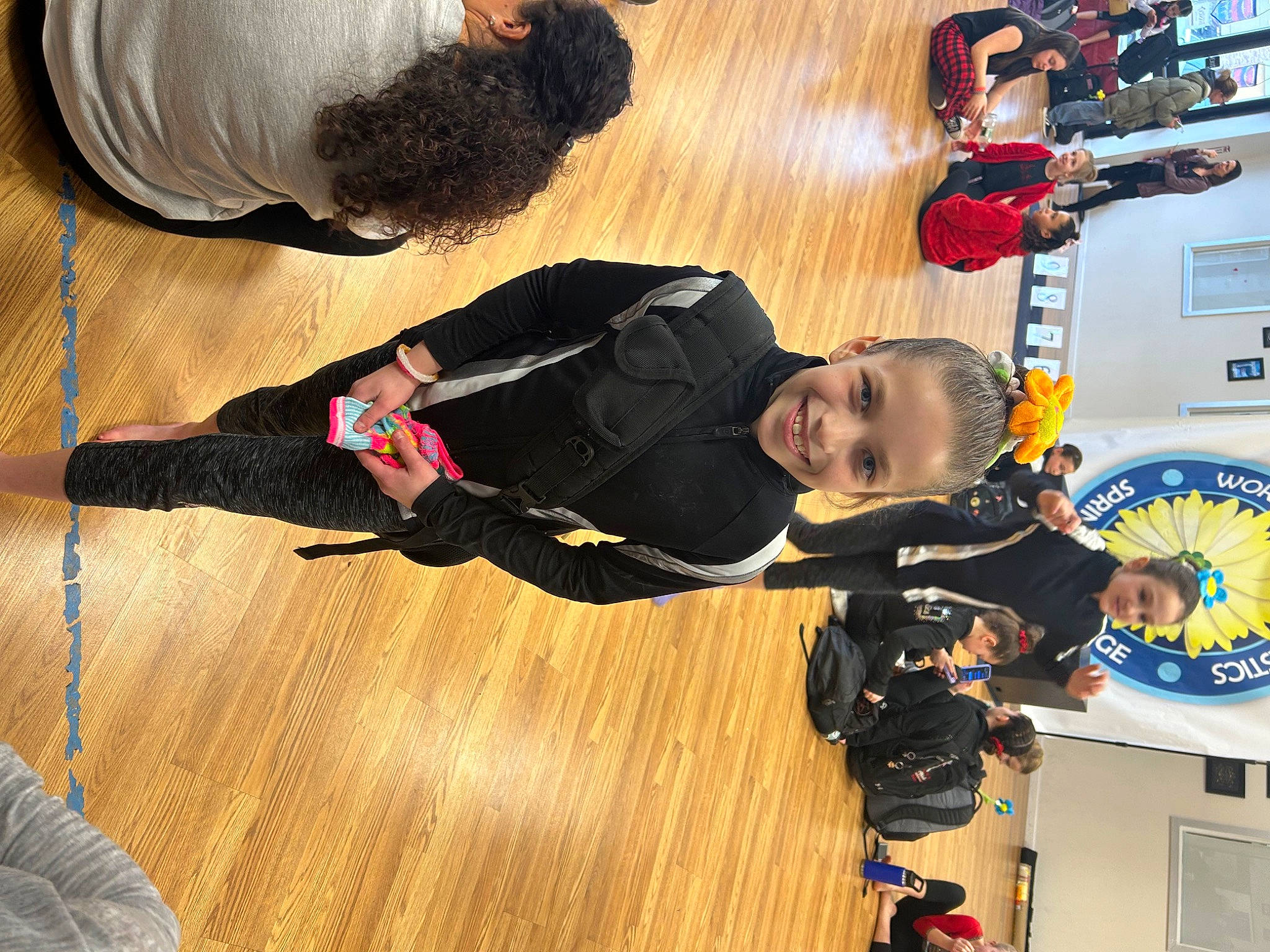 Lucy joined the competition — help win amazing prizes! baby, baby_toddler_clothing, child, comfort, flooring, fun, hardwood, joy, laminate_flooring, person, play, room, smile, tire, toddler, varnish, wood, wood_flooring, wood_stain