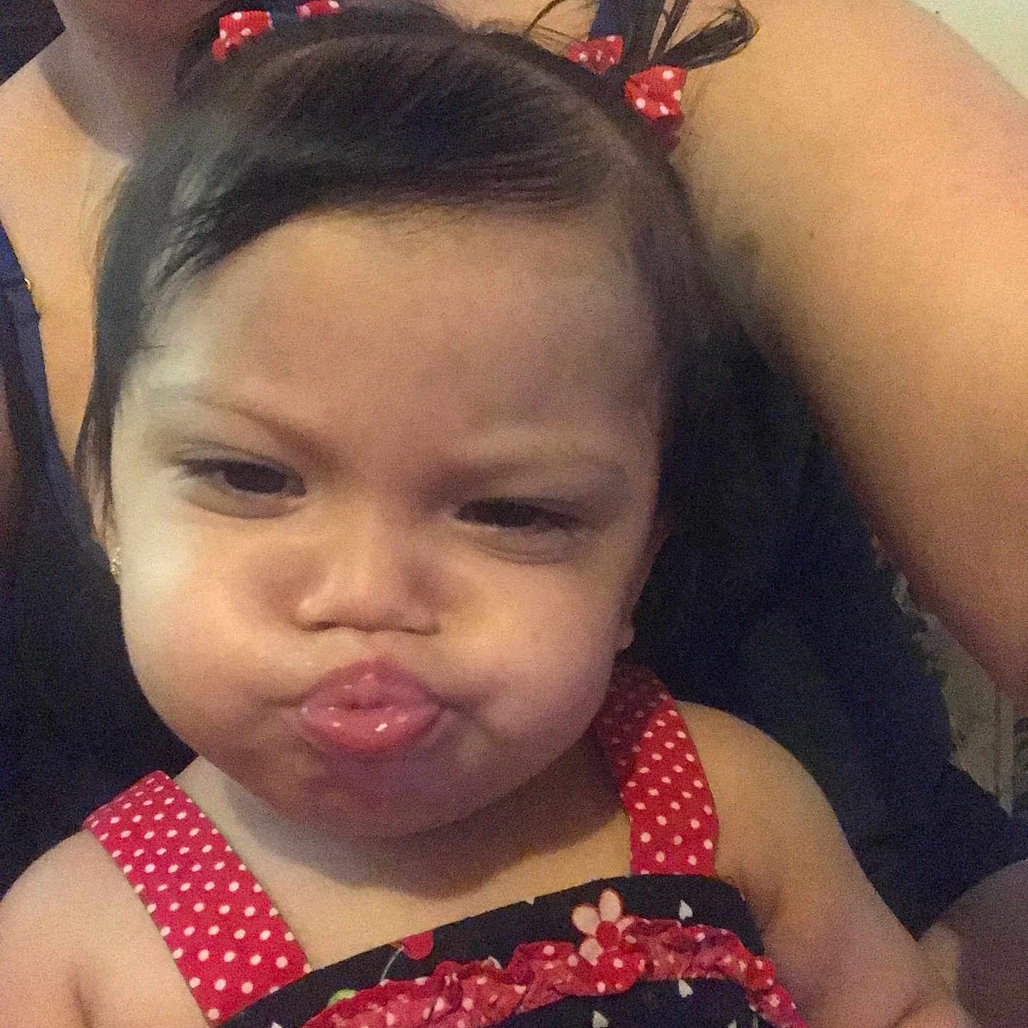 Brianna is registered to the contest to win money with this photo: baby, bodypart, clothing, cream, cutlery, dessert, dress, face, food, frown, head, icecream, mouth, person, photography, portrait, sad, selfie, spoon, tongue