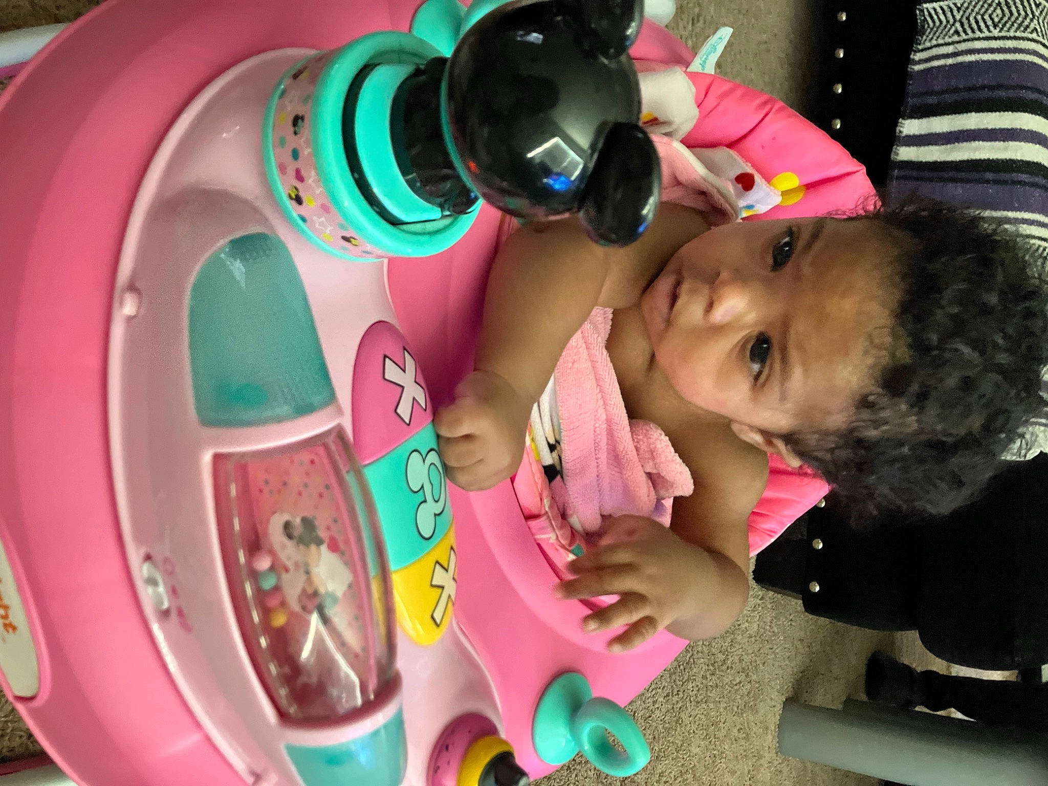 Amani joined the competition — help win amazing prizes! automotive_wheel_system, baby, baby_products, baby_toys, child, circle, fun, happy, hat, leisure, magenta, party, person, pink, plastic, play, recreation, room, toddler, toy