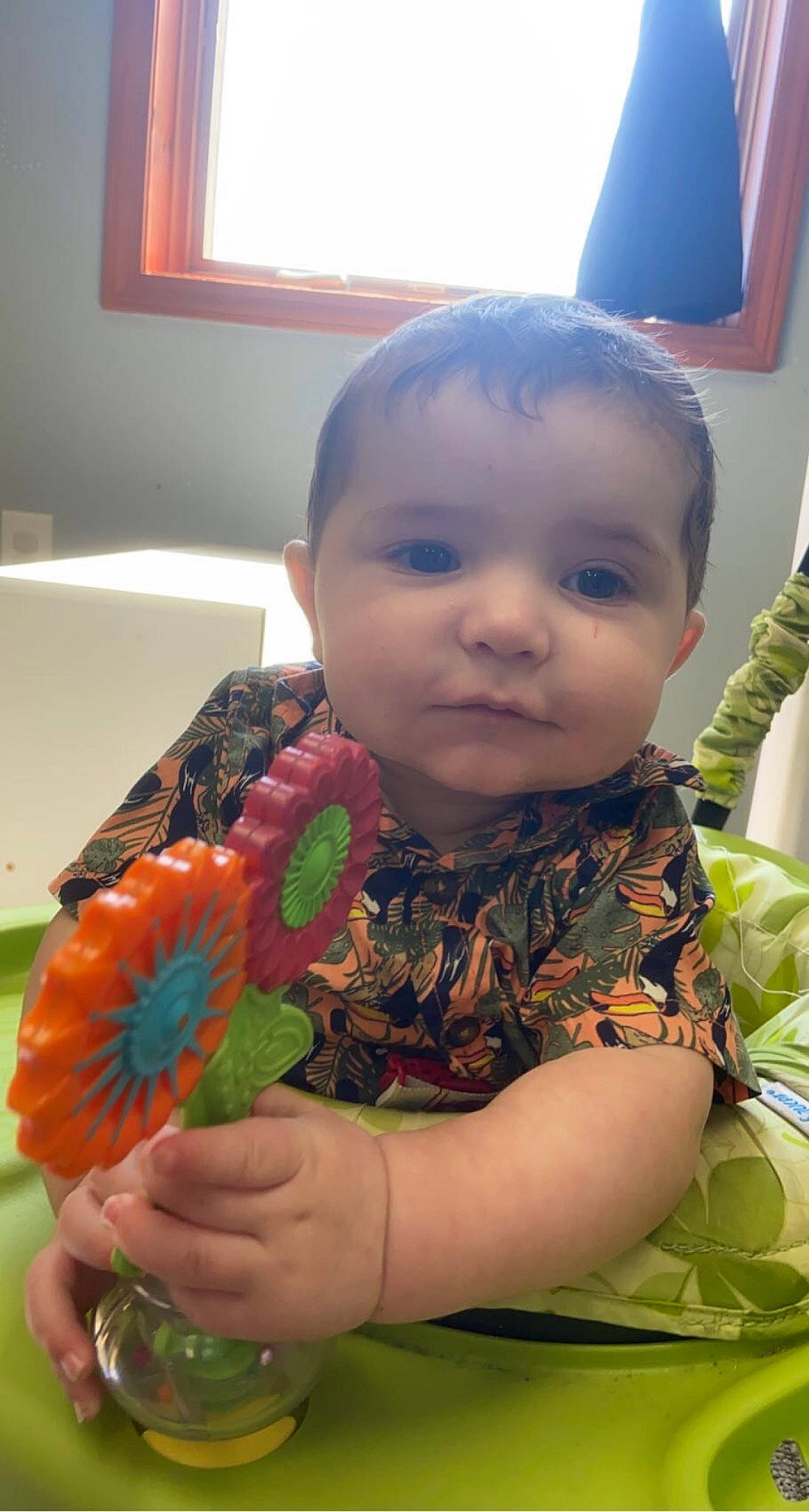 Braxton joined the competition — help win amazing prizes! baby, baby_toddler_clothing, child, finger, floral_design, flower, flower_arranging, fun, hairstyle, happy, iris, nail, nose, person, petal, plant, room, skin, thumb, toddler