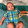 Kingston joined the competition — help win amazing prizes! baby, child, infant, plaid_shirt, quilt, blanket, pillow, fabric, clothing, sitting, indoors, cute, young, person, skin, legs, arm, face, portrait, relaxing