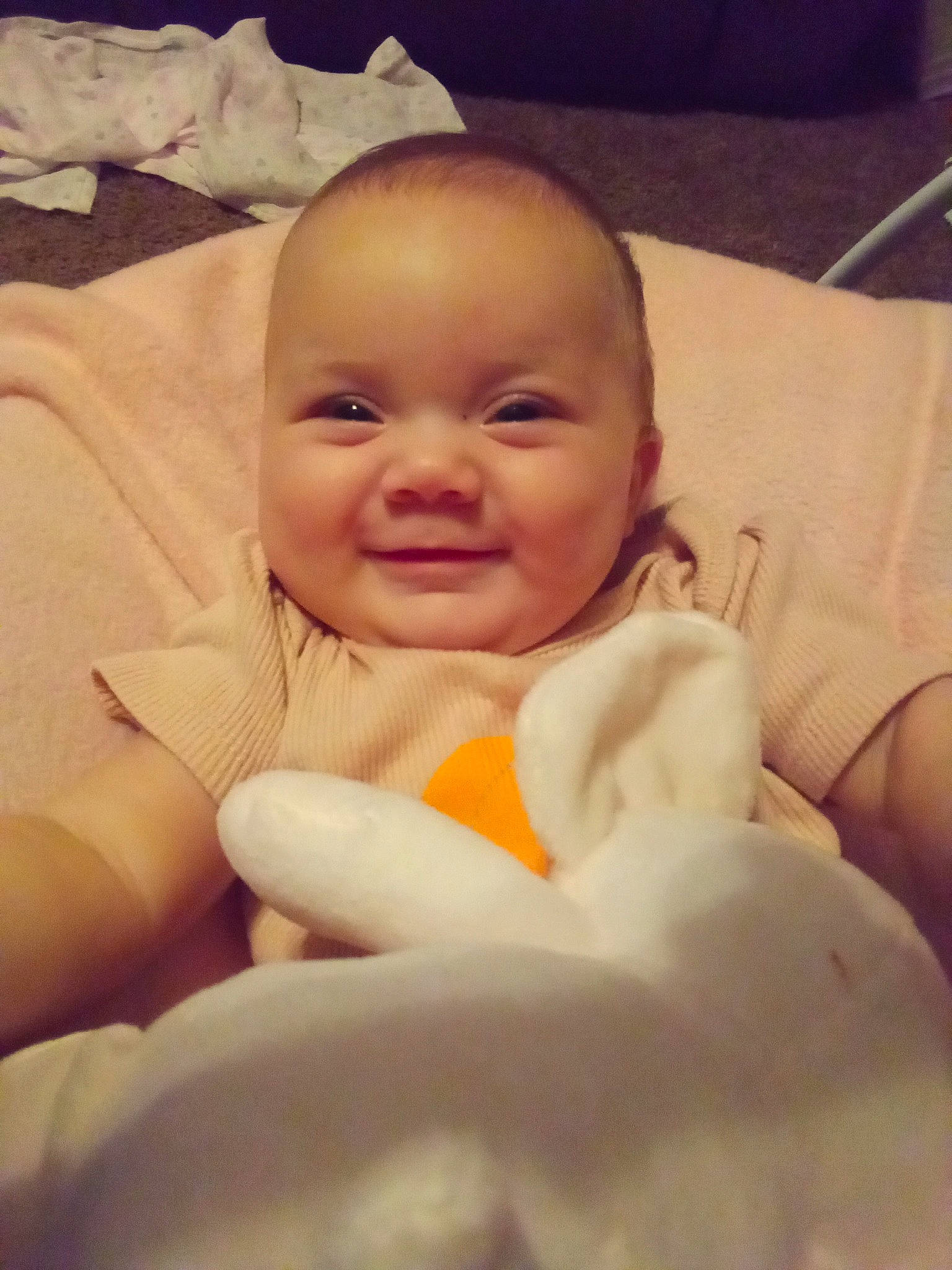 Gracelyn Lutz joined the competition — help win amazing prizes! baby, baby_sleeping, cheek, chest, child, chin, comfort, eye, eyebrow, finger, gesture, happy, joy, lip, mouth, nose, person, skin, smile, textile