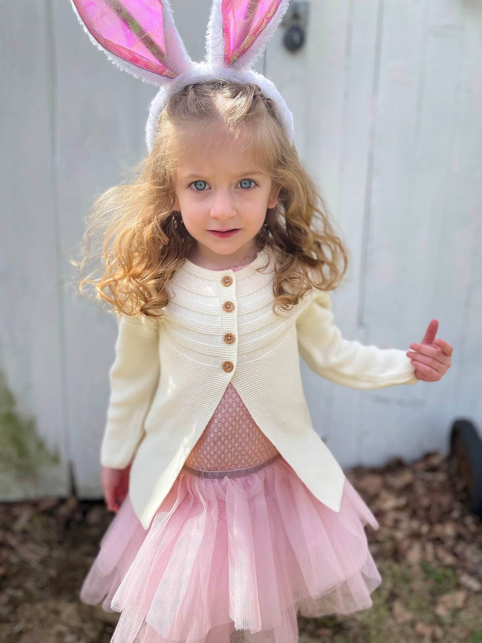 Ellianna is registered to the contest to win money with this photo: baby_toddler_clothing, dress, ear, eye, face, fawn, hair, happy, head, headgear, magenta, organ, person, pink, purple, skin, sleeve, smile, street_fashion, toddler